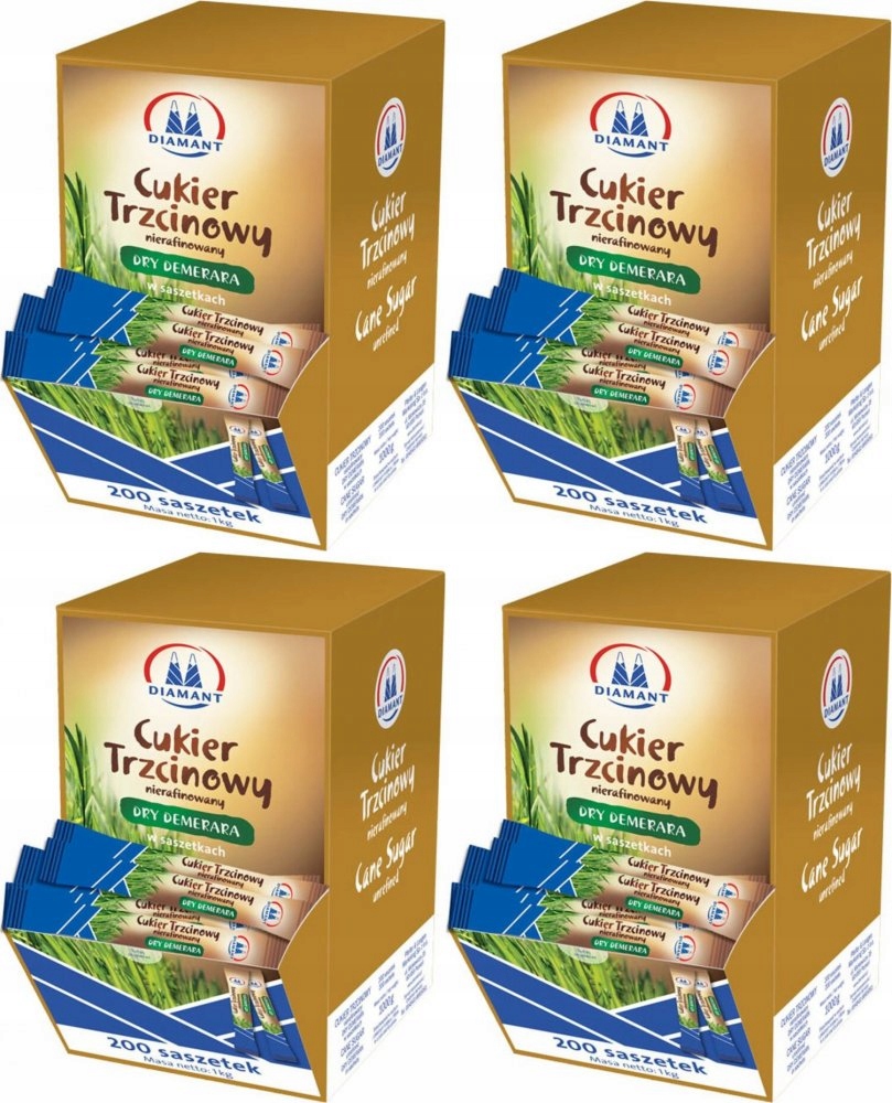 Diamant cukier trzcinowy w saszetkach 200 x 5 g x4