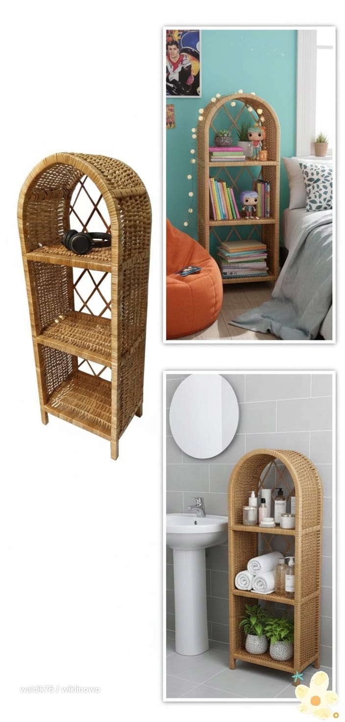 SZAFKA WIKLINOWA - PIĘKNA PÓŁOKRĄGŁA ETAŻERKA PÓŁKA EKO
