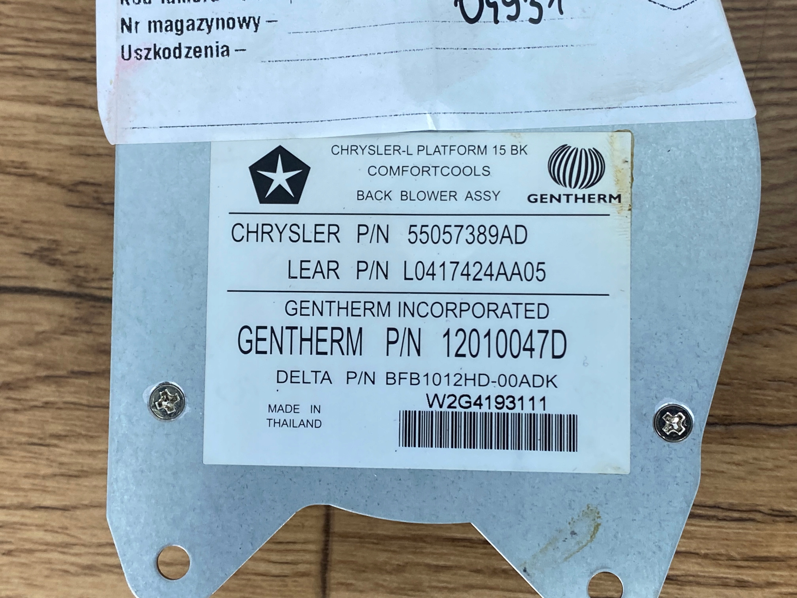 Motor wentylacji SITZ Lüfter Dodge Challenger 2015+ USA