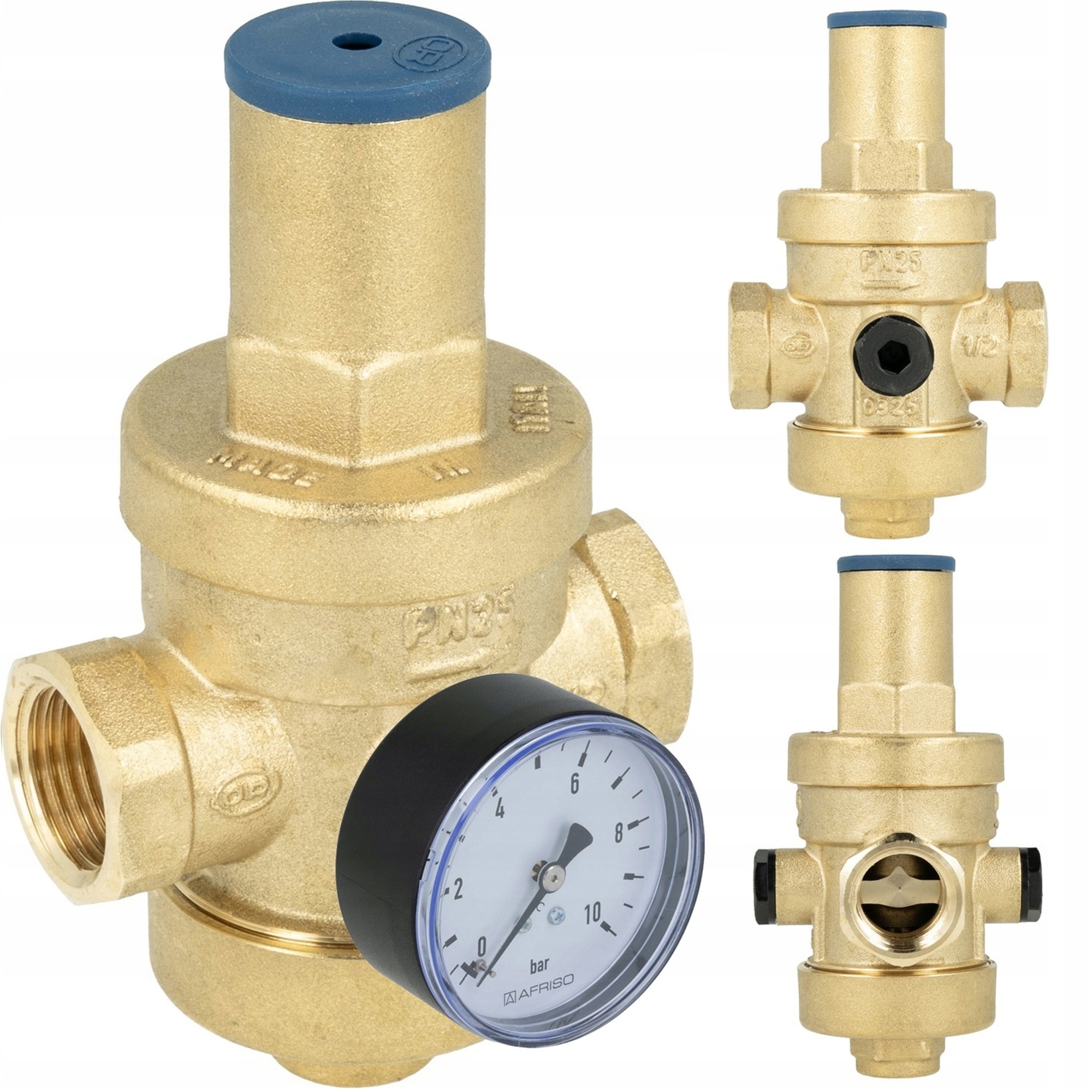 Reduktor Tlaku Vody Pre Inštaláciu Bpr 403 1" Mosadzný Afriso Manometer