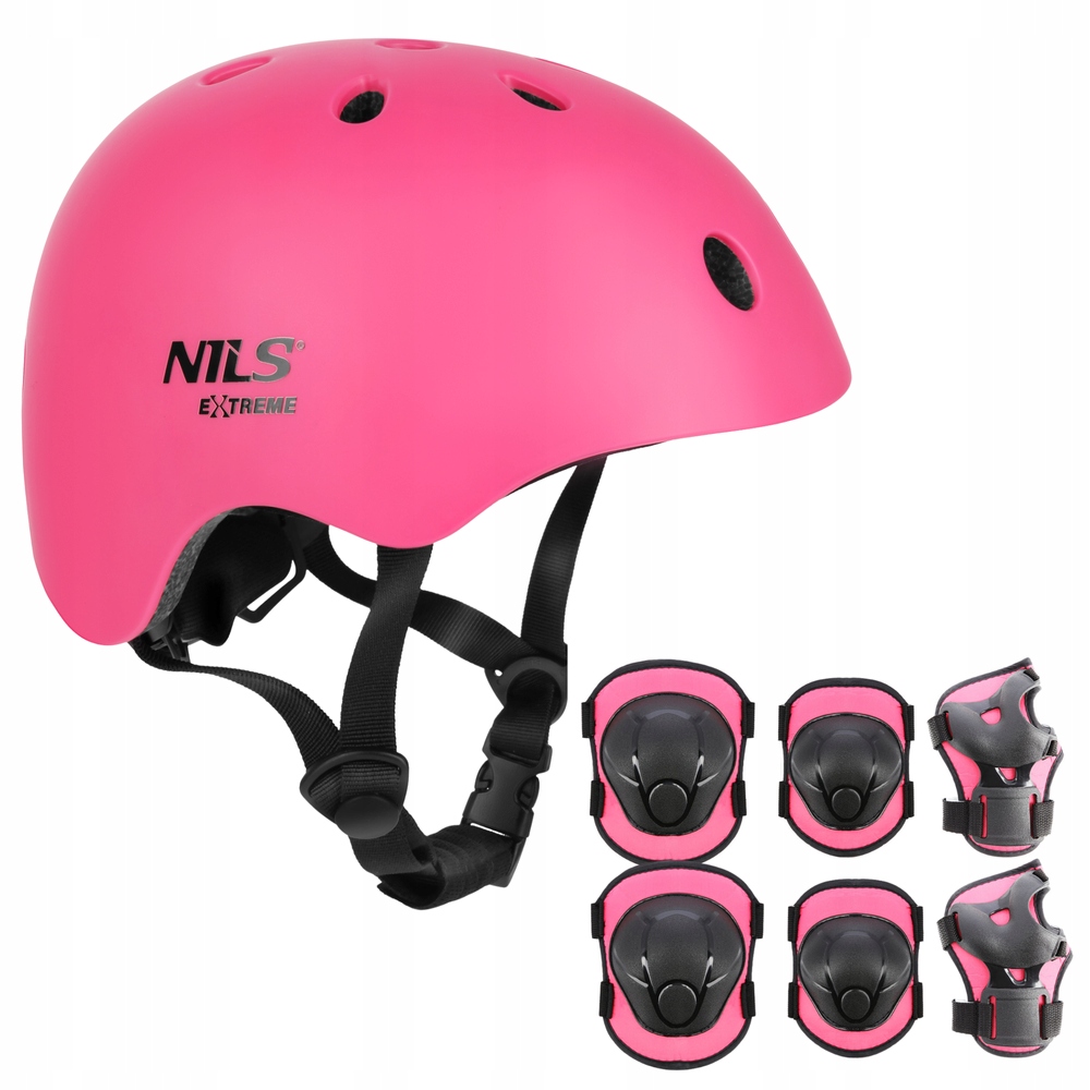 Kask Na Rolki Rower Regulowany Dla Dzieci Orzeszek 48-52cm Ochraniacze Xs