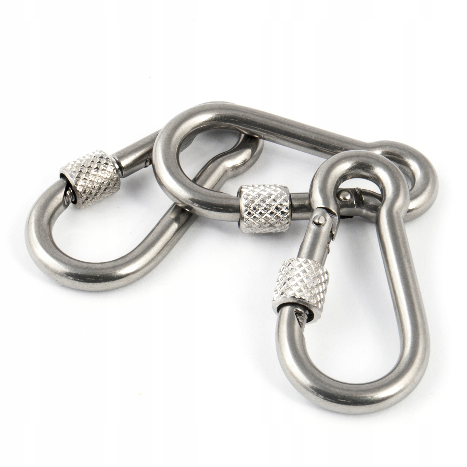 Karabina na lana nerezová hasičská se závitem 7 mm, 20 ks