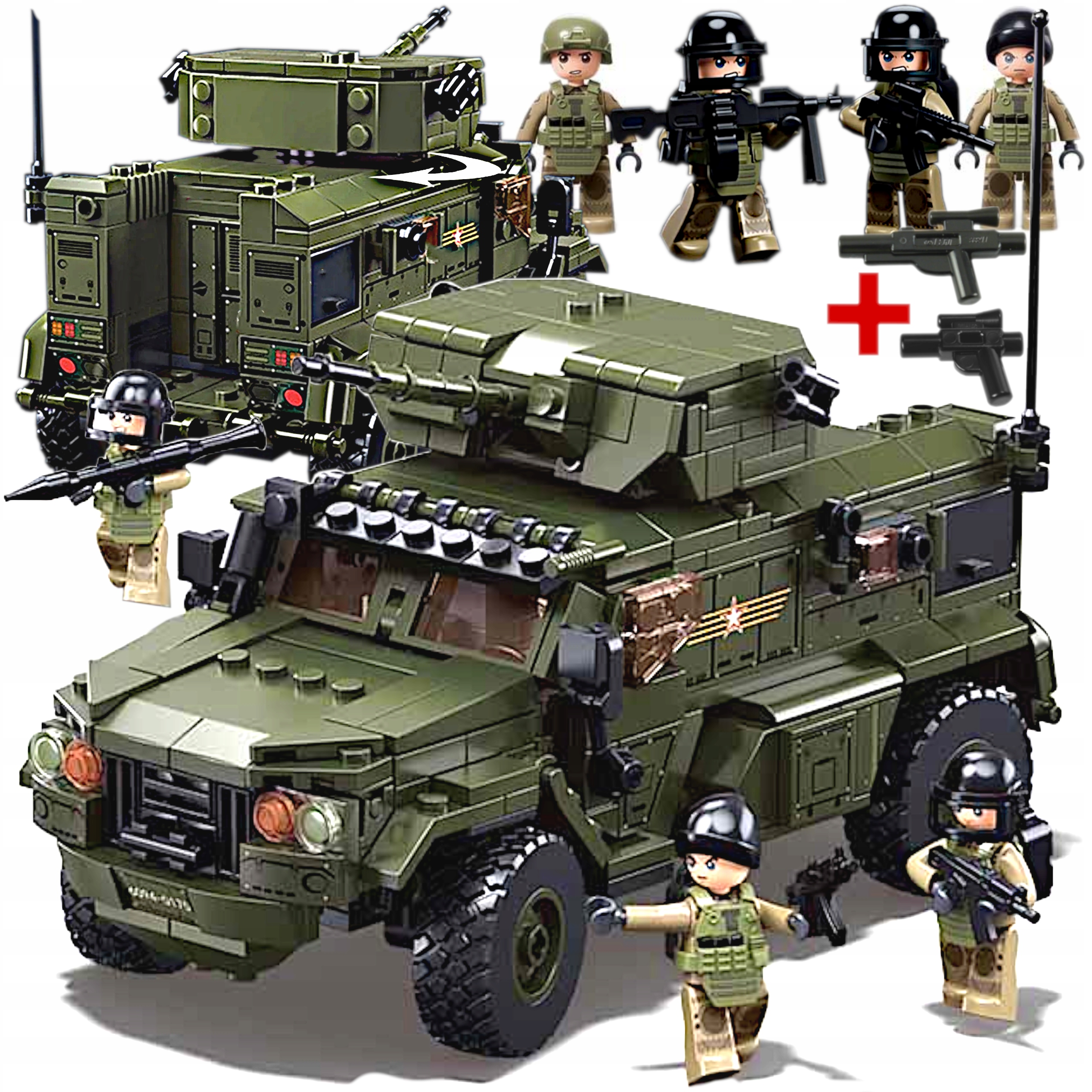 Stavebnice Obrněný Kamion Tajfun-WDW K-4386 4×4 Kamaz 4 Figur+lego Zbraň