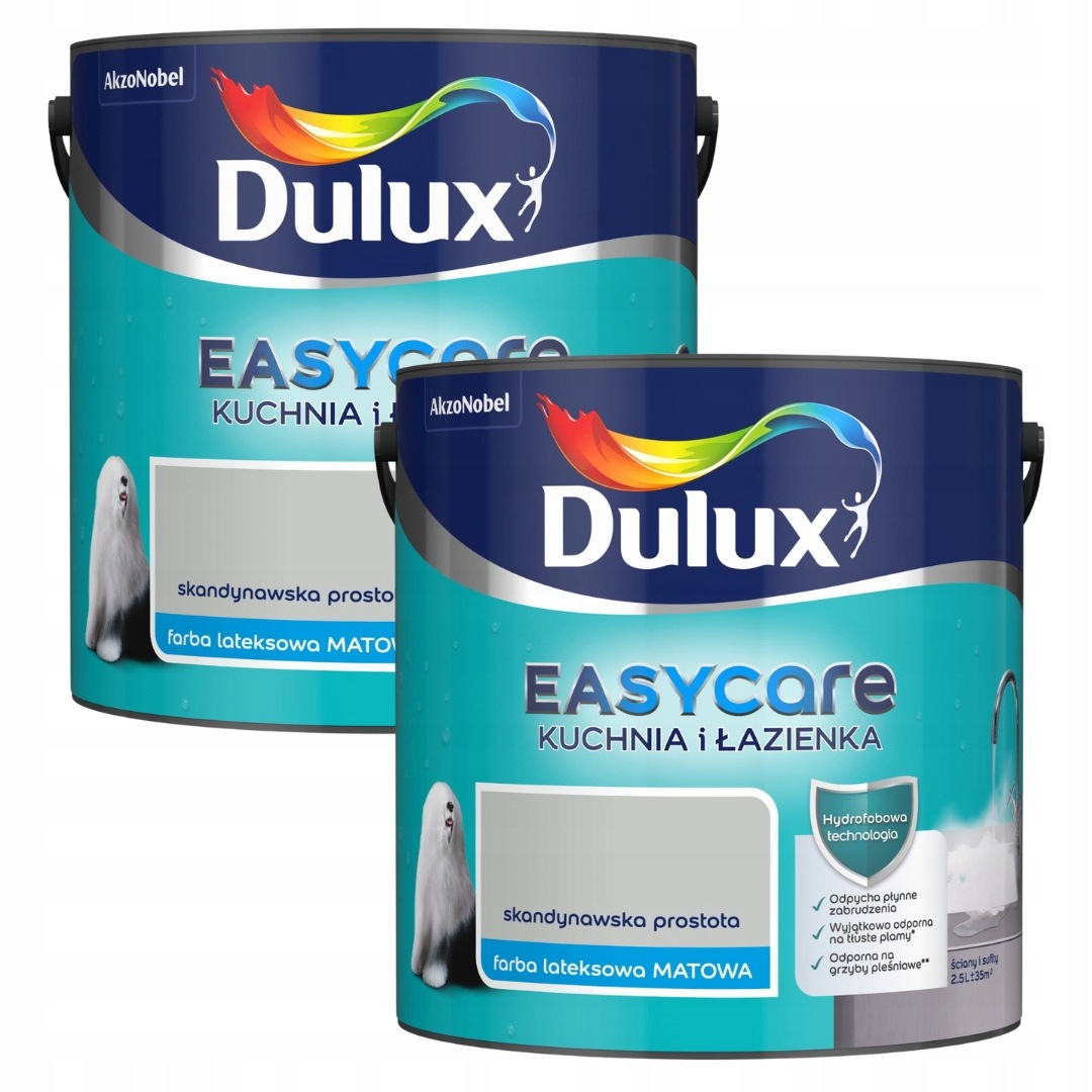 Set Dulux Easycare 2x2,5 Farba Kuchyňa&kúpeľňa Škandinávska Jednoduchosť 5L