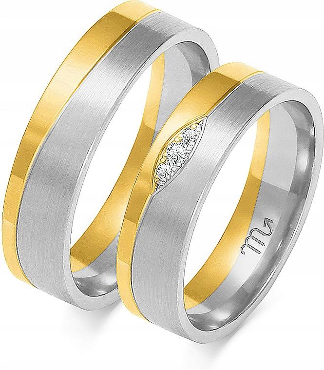 Moderní snubní prsteny s diamantem 585 r 26 27 28, moderní model gravírování