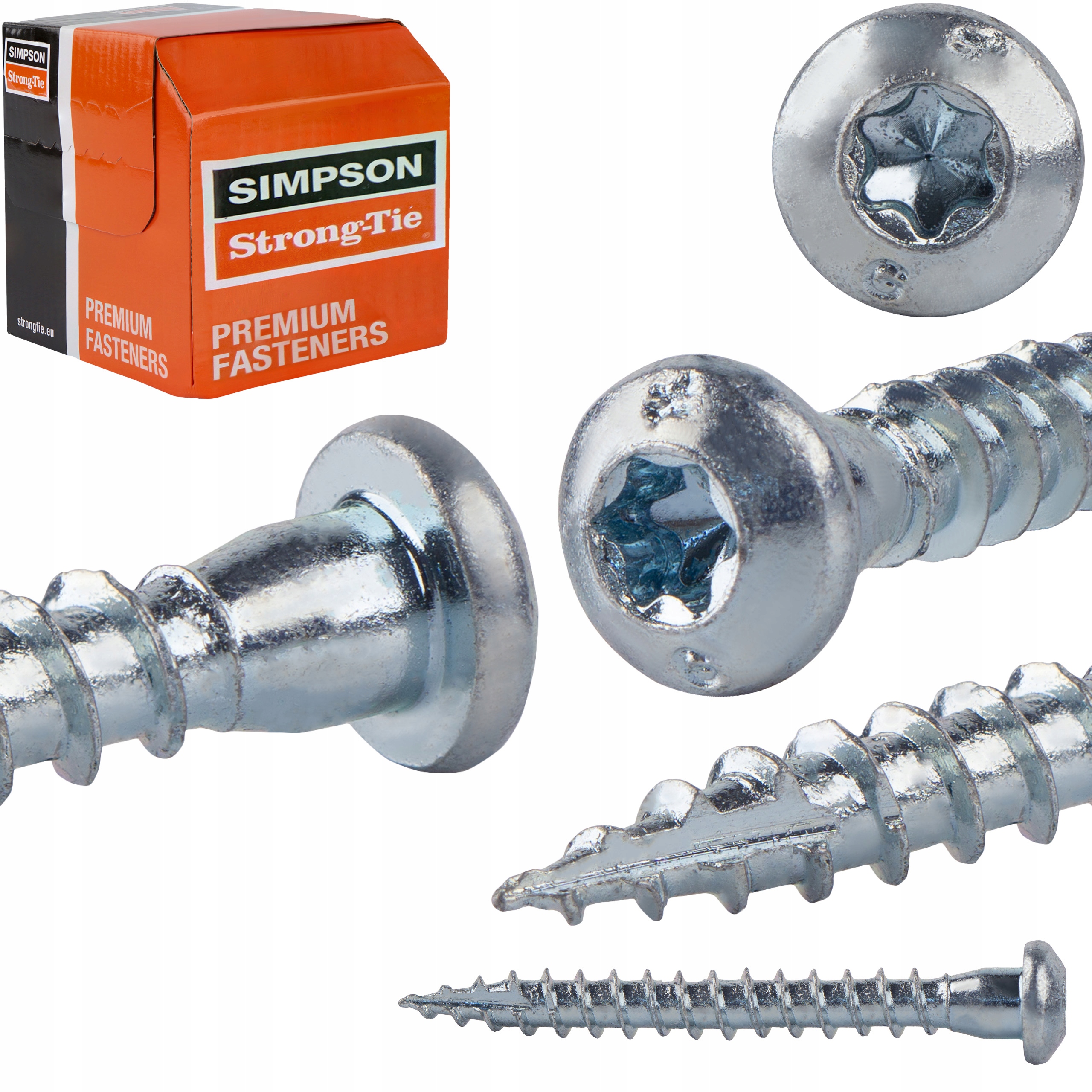Tesařské vruty 5x40 mm 250 ks Torx pro spojovací prvky konektorů Simpson Csa