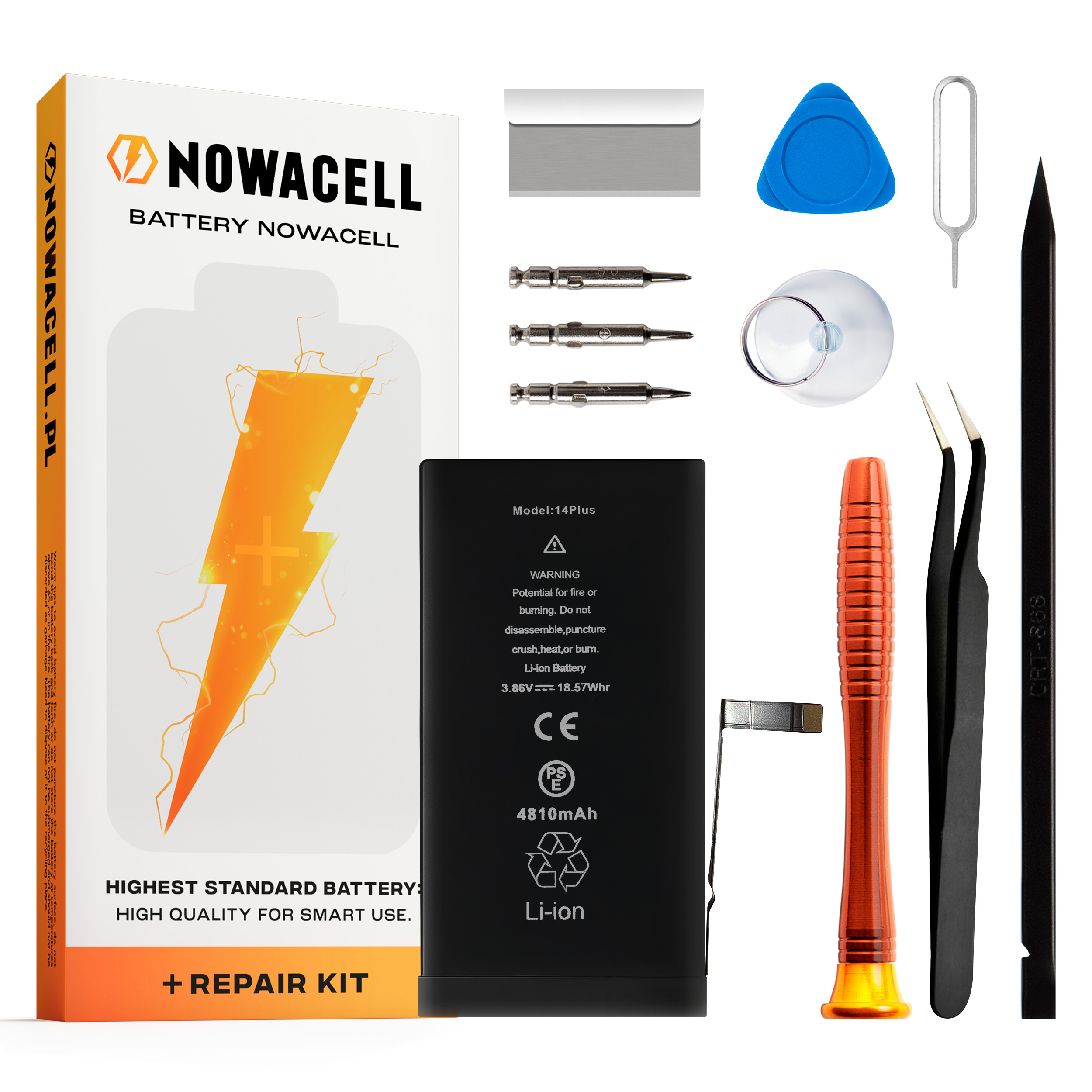 Bateria do iPhone 14 Plus Większa Pojemność 4810 mAh Zestaw Nowacell