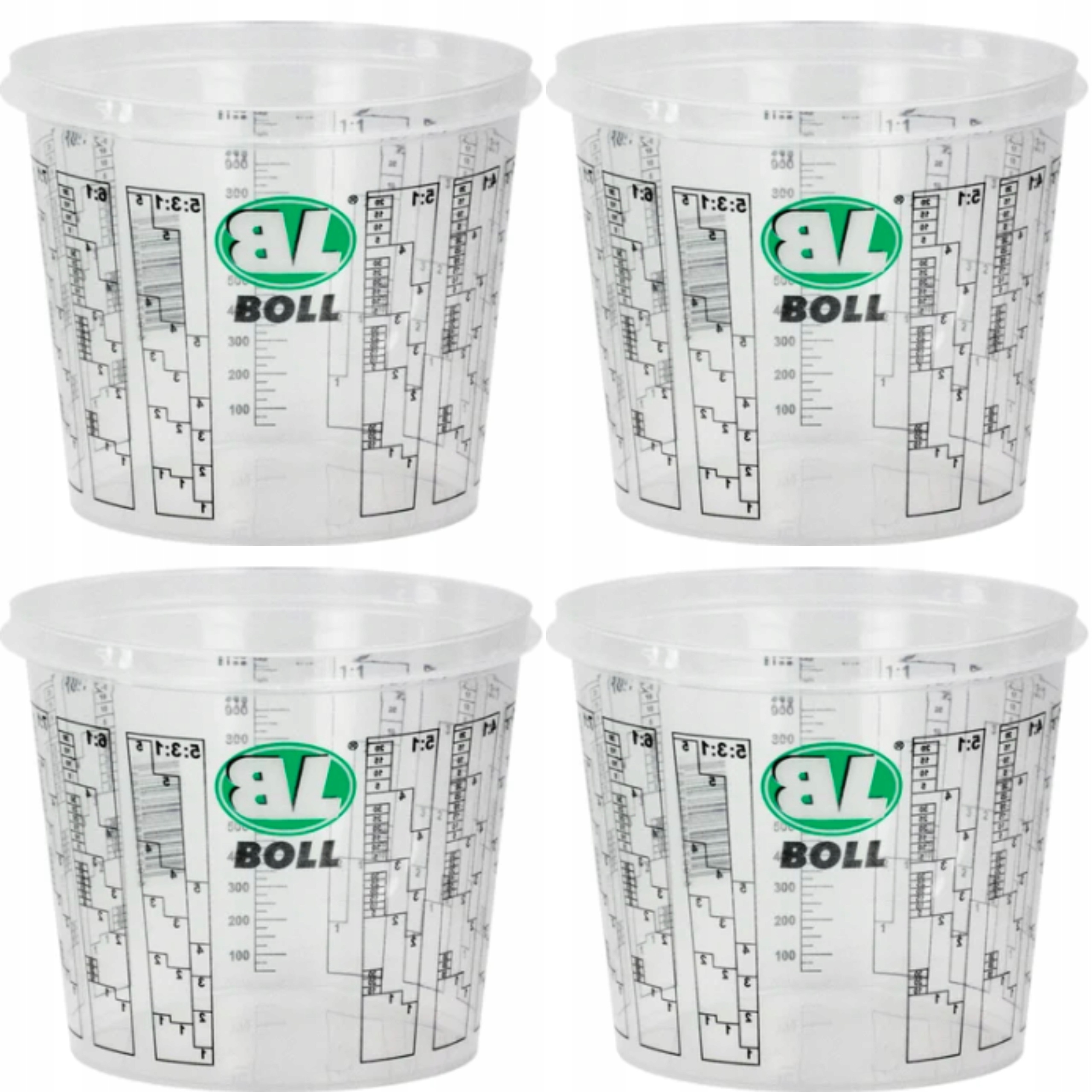 Kubek Pojemnik Lakierniczy Podziałka Miarka Typ II 1300ML 4SZT 0070233 Boll