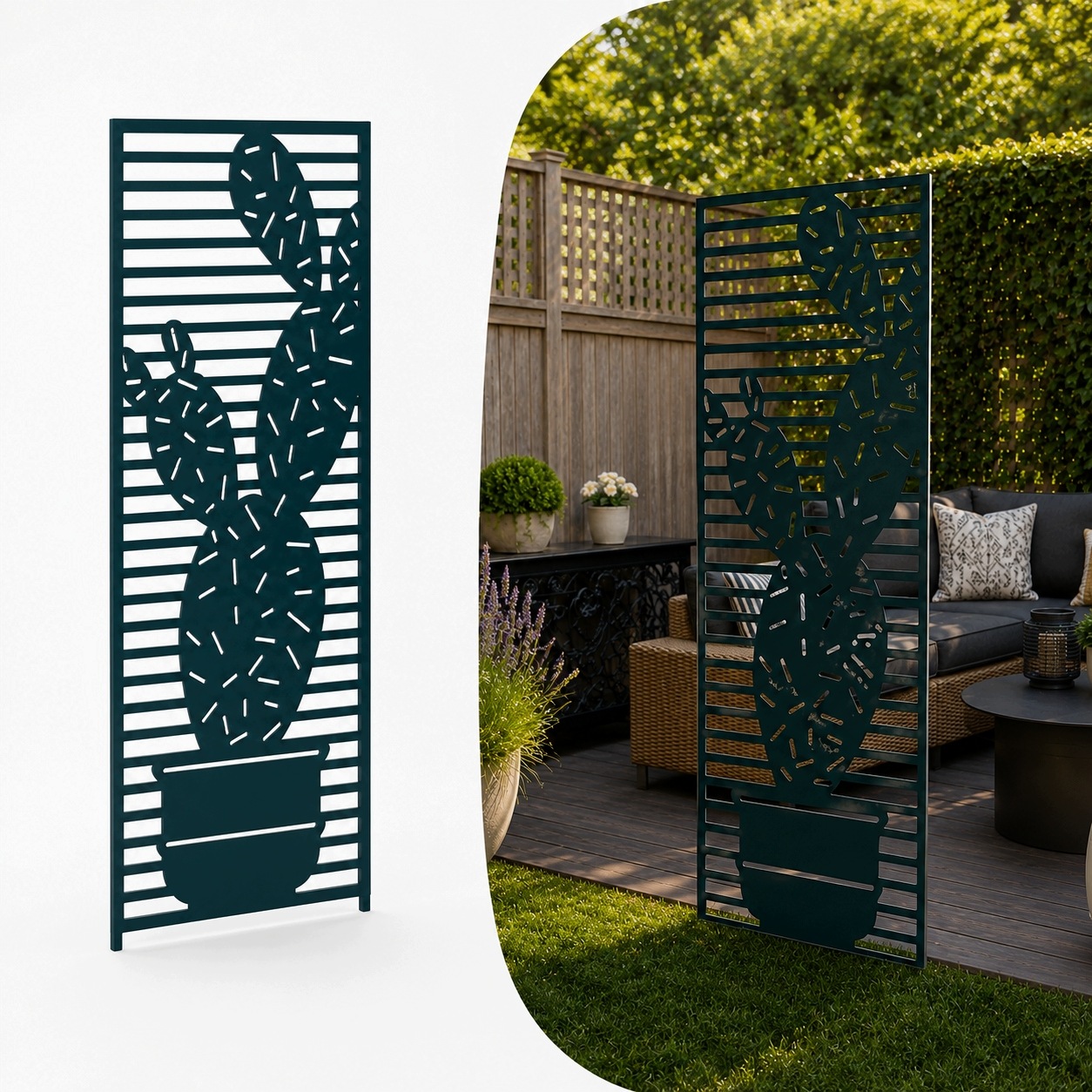 Nástěnný panel Stěna Paraván Plot prolamovaný Krata dekor Deco Panel Cactus