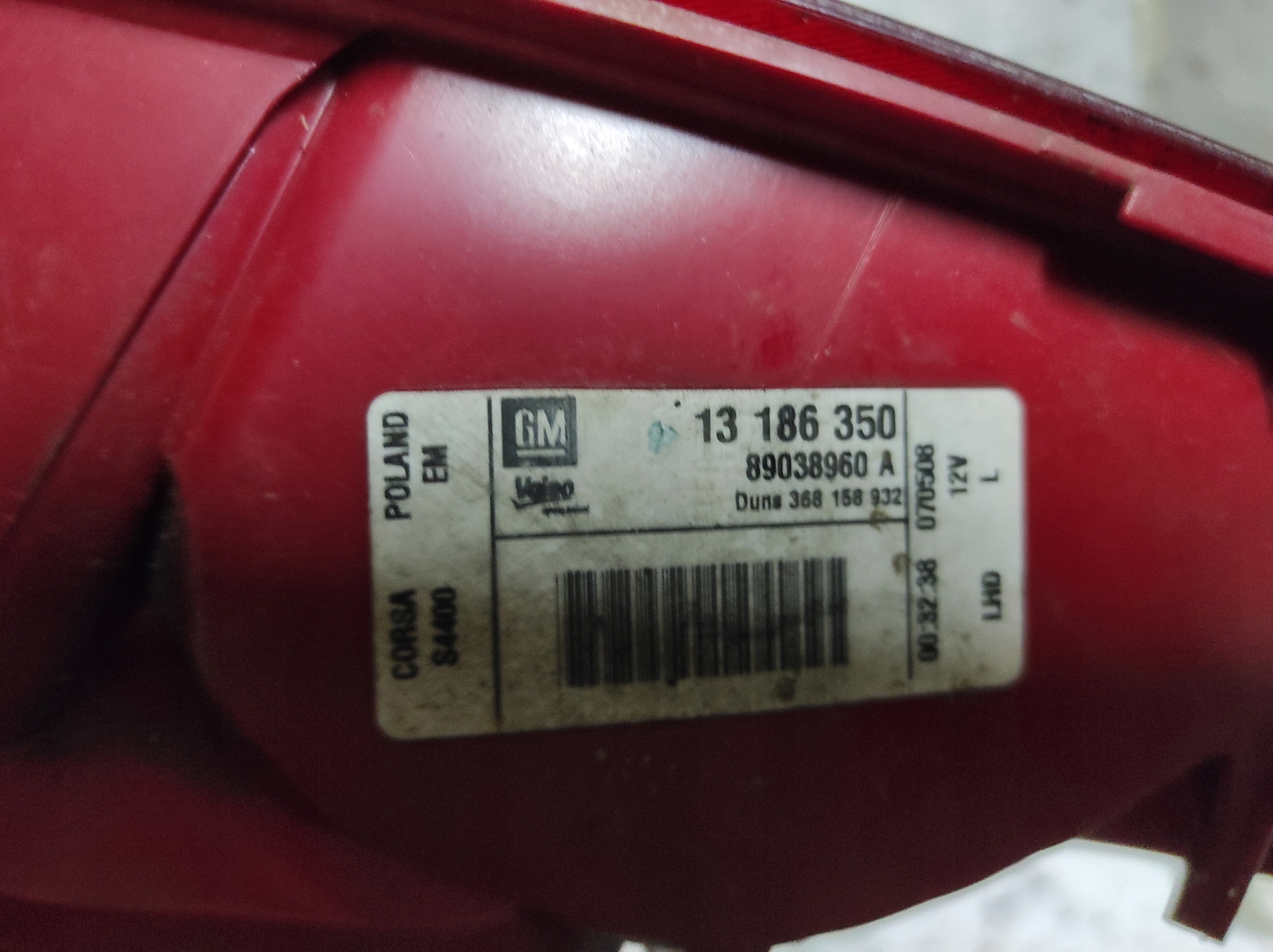 light rear part right Opel Corsa D 13 186 350
