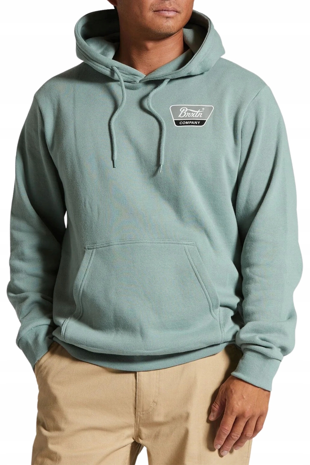 Pánská mikina tepláková mikina Brixton s kapucí klokanka teplá zelená vel. M