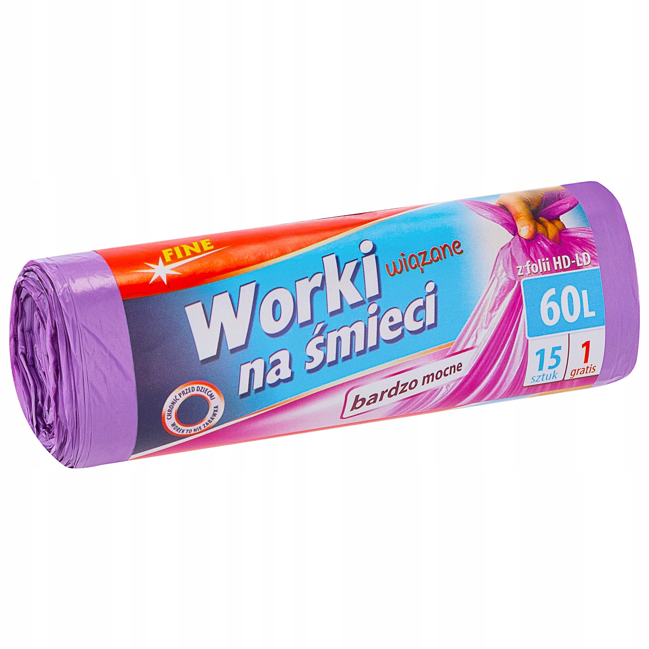 

Worki na Śmieci 60L Mocne Fioletowe 15+1 Szt Fine