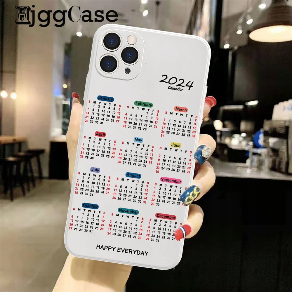 2024 Calendar Candy color Phone Case For iPho Rodzaj biurkowy