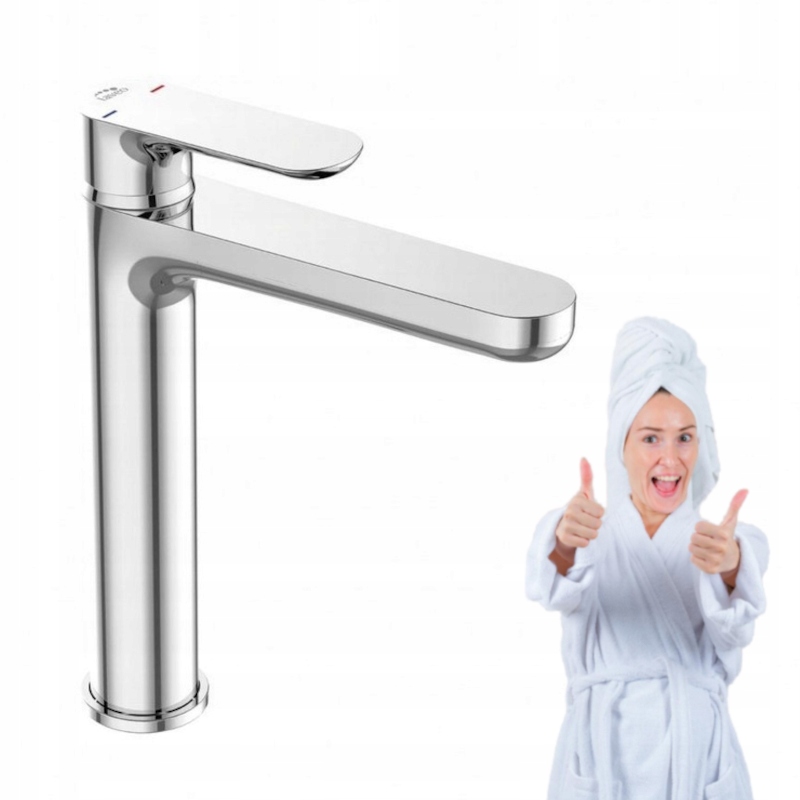 Laveo Tondo Umyvadlová baterie vysoká chrom s klik-klak zátkou