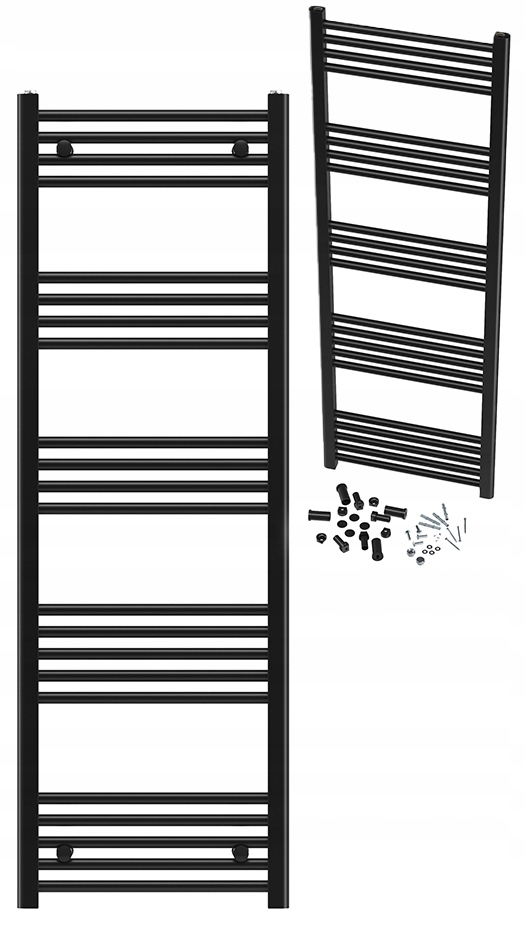 Kúpeľňový Ohrievač Čierny Kalorifer 50x150 cm Montáž 180° Breno