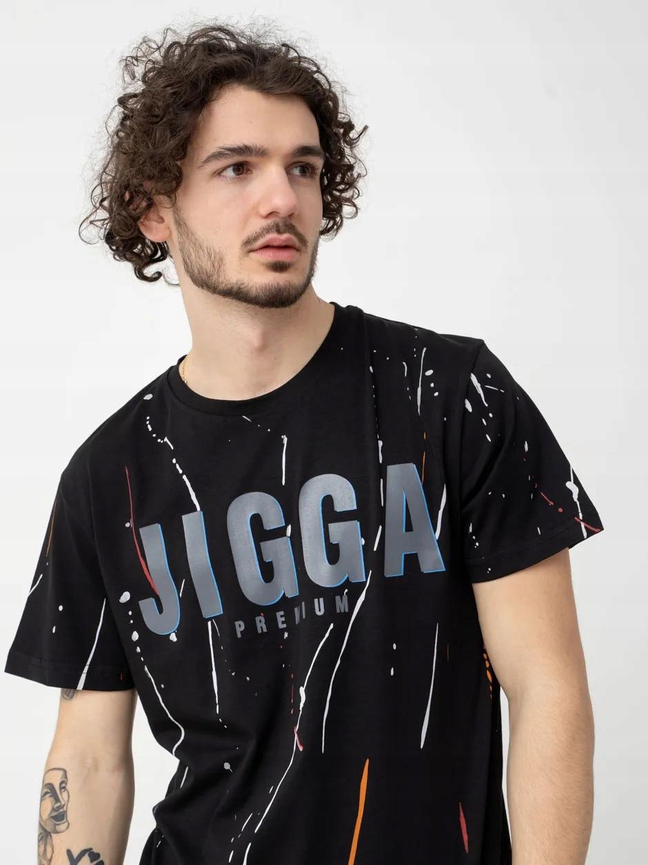 Koszulka T-shirt Tee Jigga Paint Modna Czarna L
