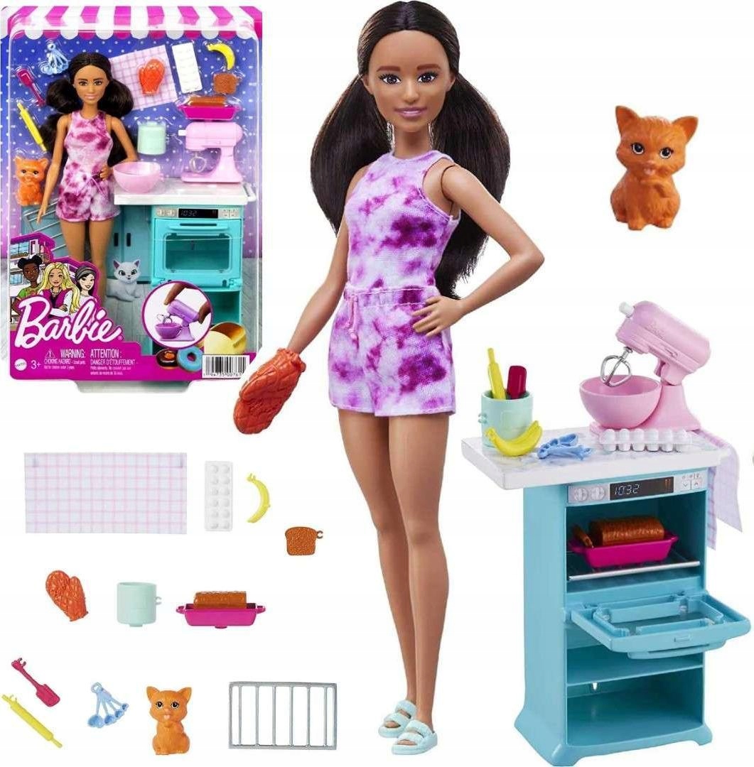 Lalka Barbie Kucharka z kotkiem Mattel HCD44