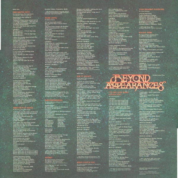 SANTANA Beyond Appearances (180 grams) LP Wytwórnia Music On Vinyl