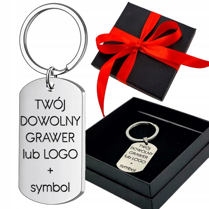 BRELOK do kluczy z GRAWER LOGO Prezent na Dzień Ojca Urodziny taty firma