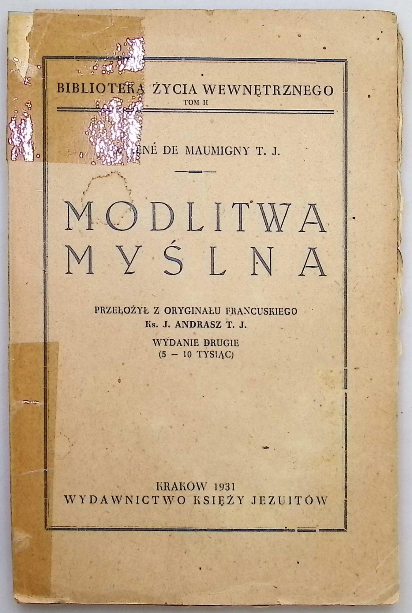 Modlitwa myślna - O. Rene de Maumigny T. J.