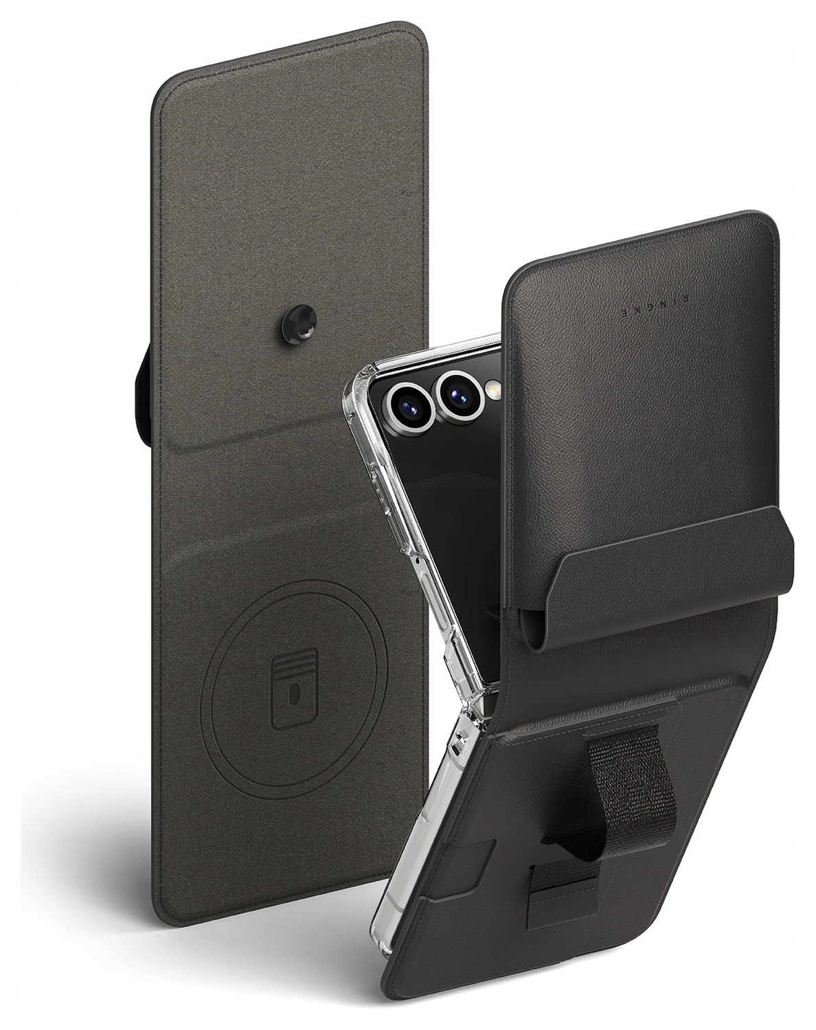 Etui Ringke do Galaxy Z Flip7, FolioGrip Wallet Magnetic, skórzany portfel