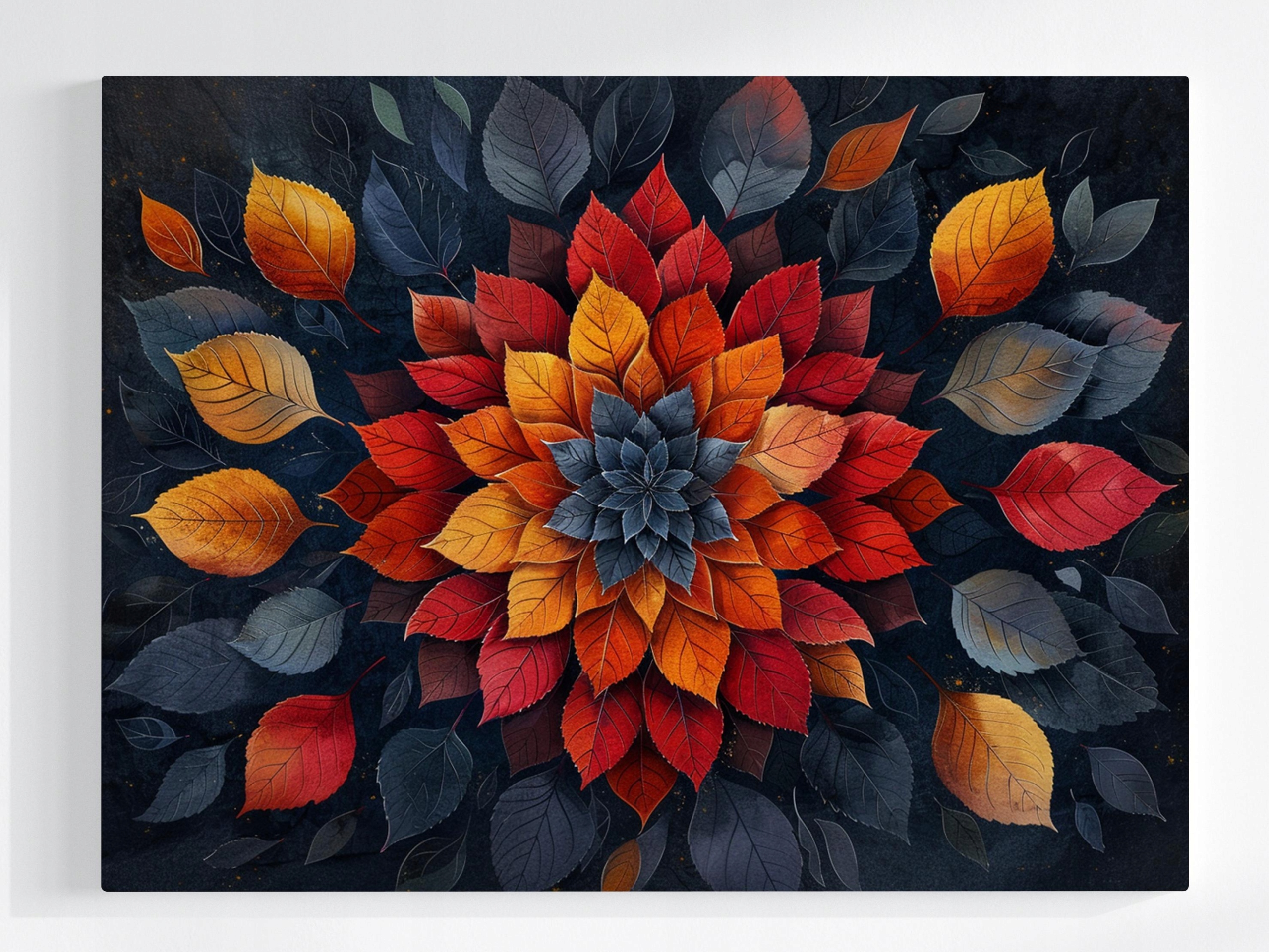 Obraz Na Plátně Canvas Abstrakce Mandala Listy Podzim Harmonie 80x60
