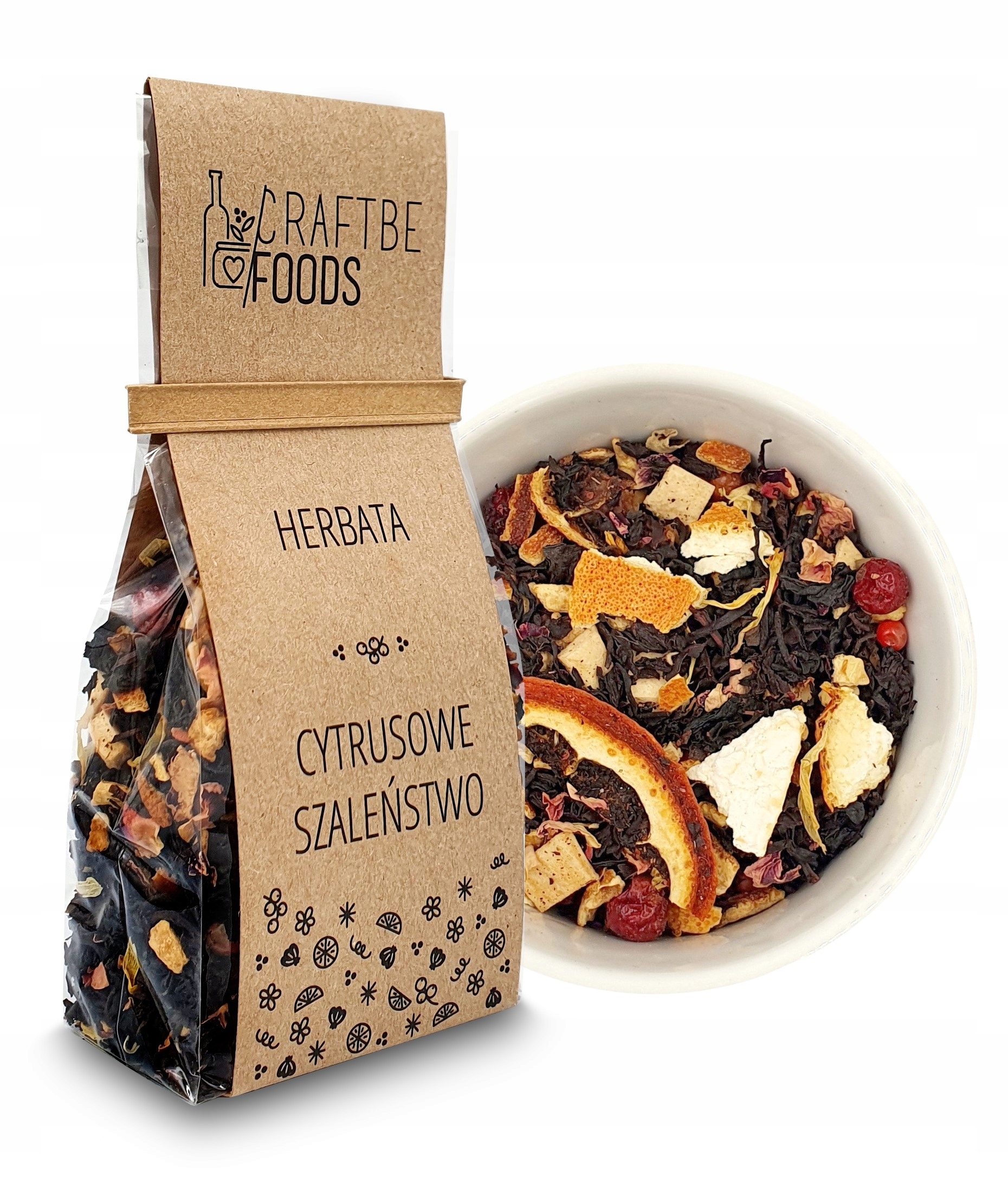 Levně Craftbe Foods Čaj Černý Citrusové Šílenství 60 g