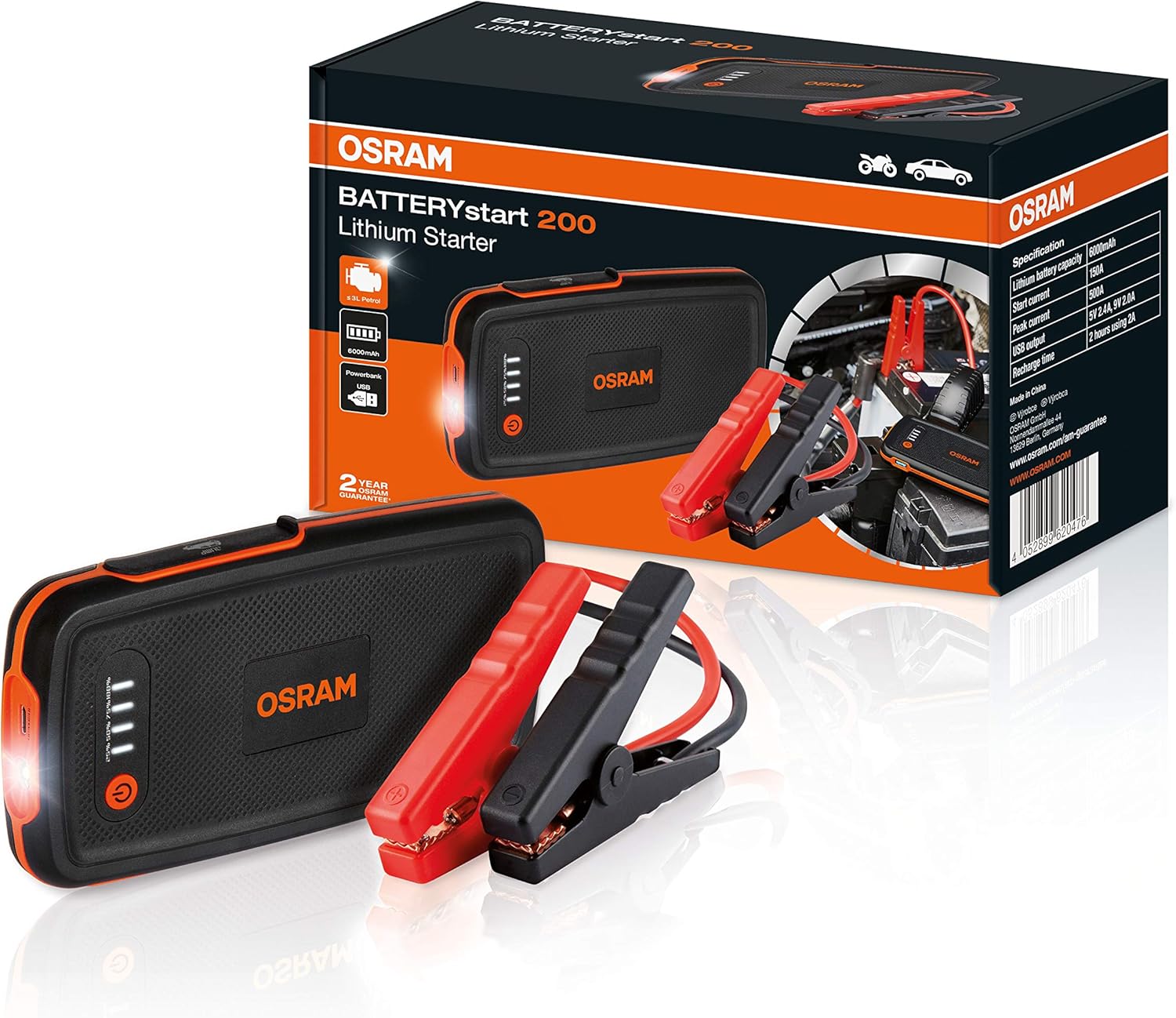 JUMPSTARTER ROZRUSZNIK SAMOCHODOWY URZĄDZENIE 6000mAh