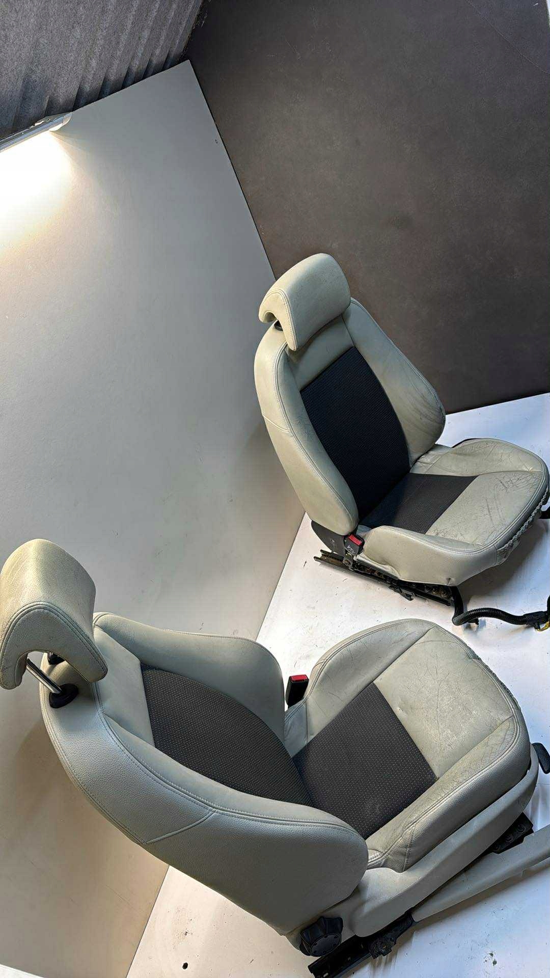 upholstery SAAB 9-3 II seats front front JASNA leather beige welur ciemny