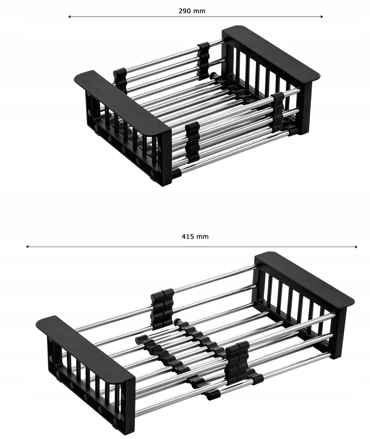 OCIEKARKA TELESKOPOWA KOSZYK STALOWY DO ZLEW Kolor czarny