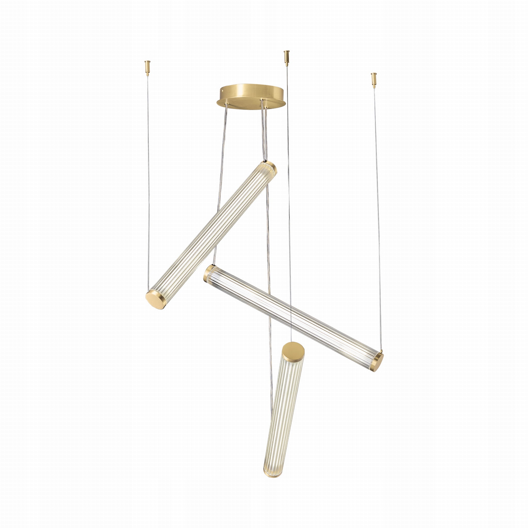 Lampa wisząca designerska kolor mosiądz Led 64W szklana 1234 Zuma Line