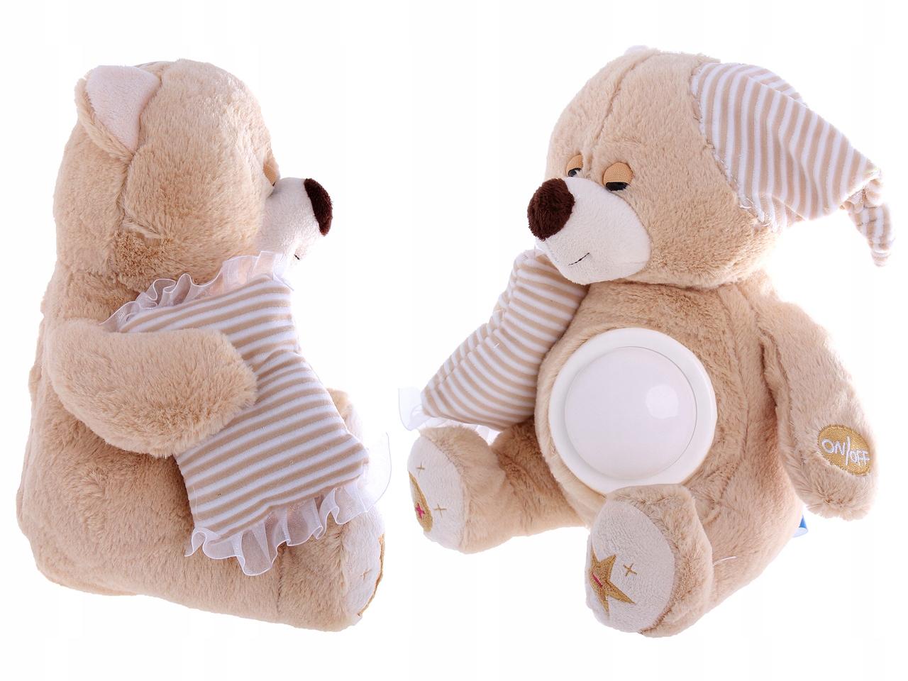 MIŚ ŚPIOSZEK BRĄZOWY Z PROJEKTOREM 068085 Efekty dźwiękowe świetlne