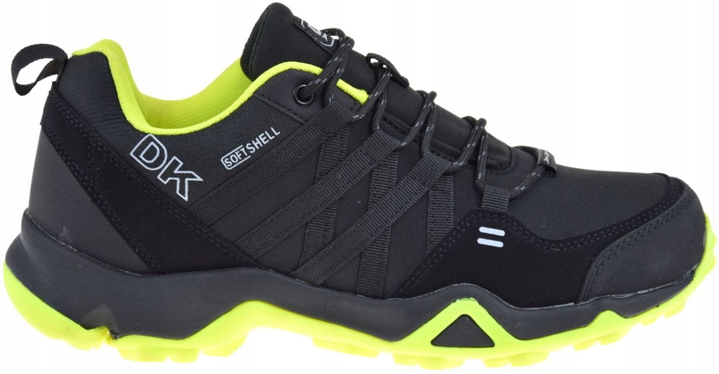 Pánské trekové boty lehké, sportovní, pohodlné, černé s limetkou Dk VB17282 46