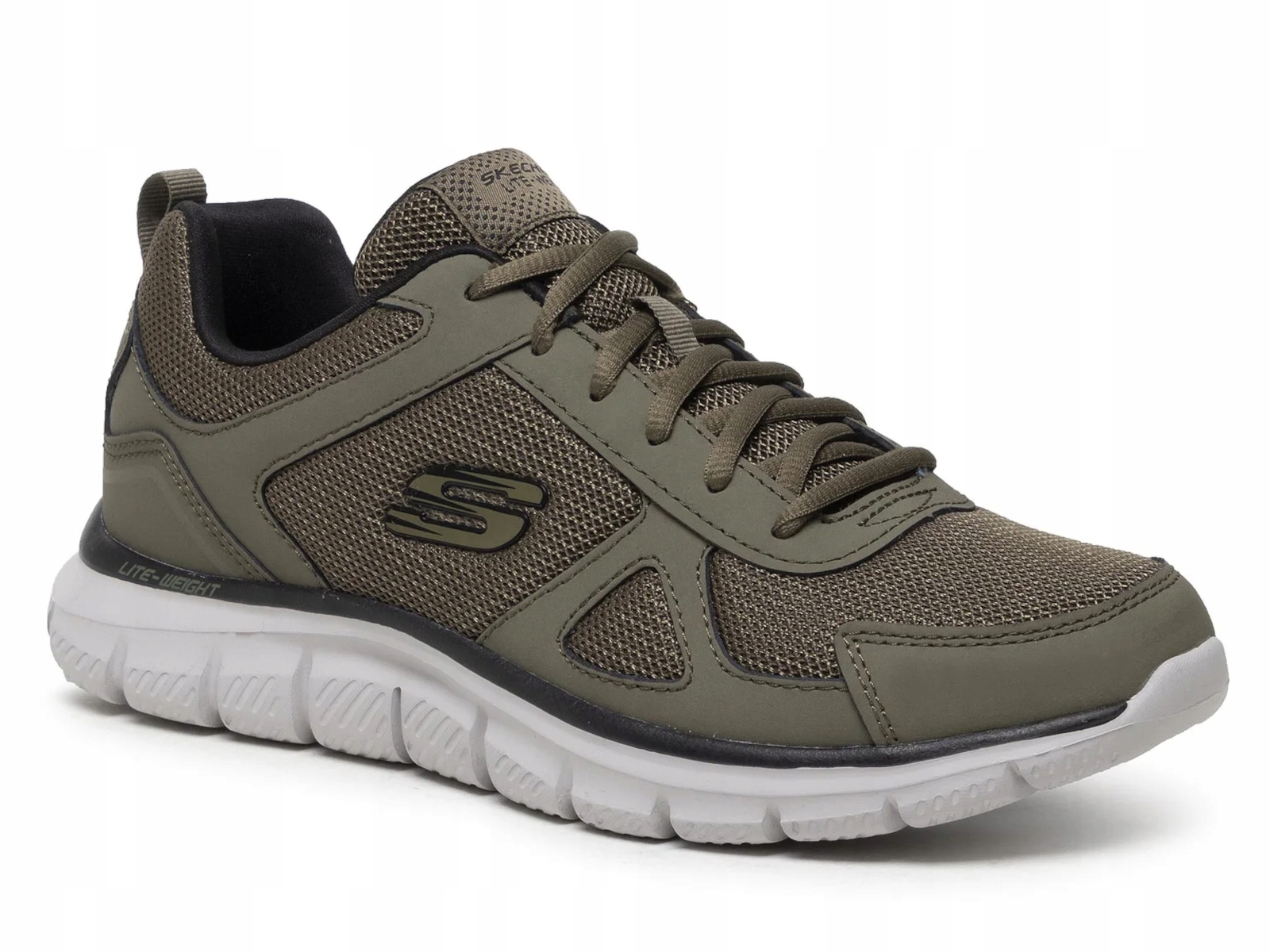 Pánské boty Skechers Track 52631-OLBK zelené sportovní pro každodenní nošení 48,5
