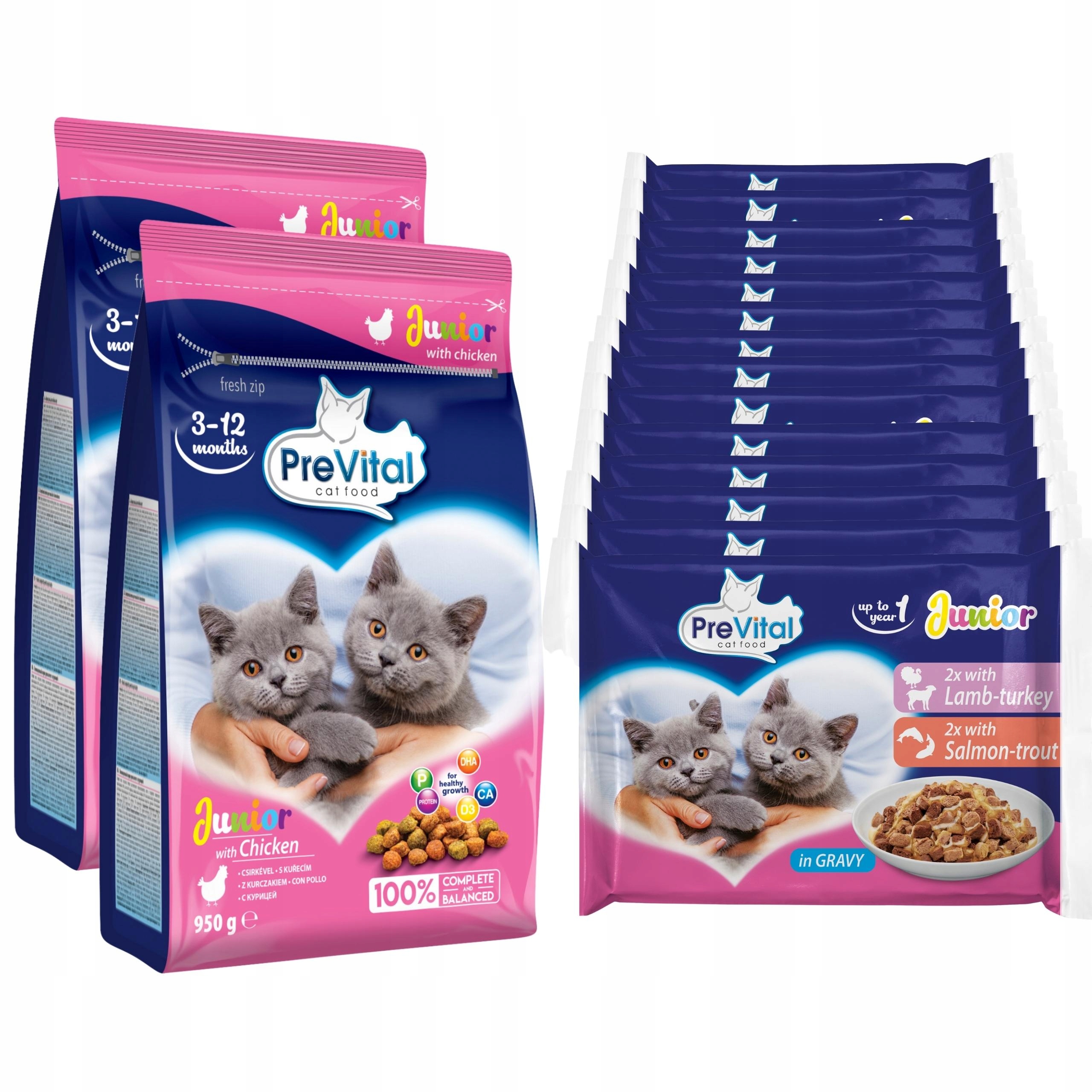 Levně Suché Vlhké Krmivo pro koťata Mix Prevital Junior