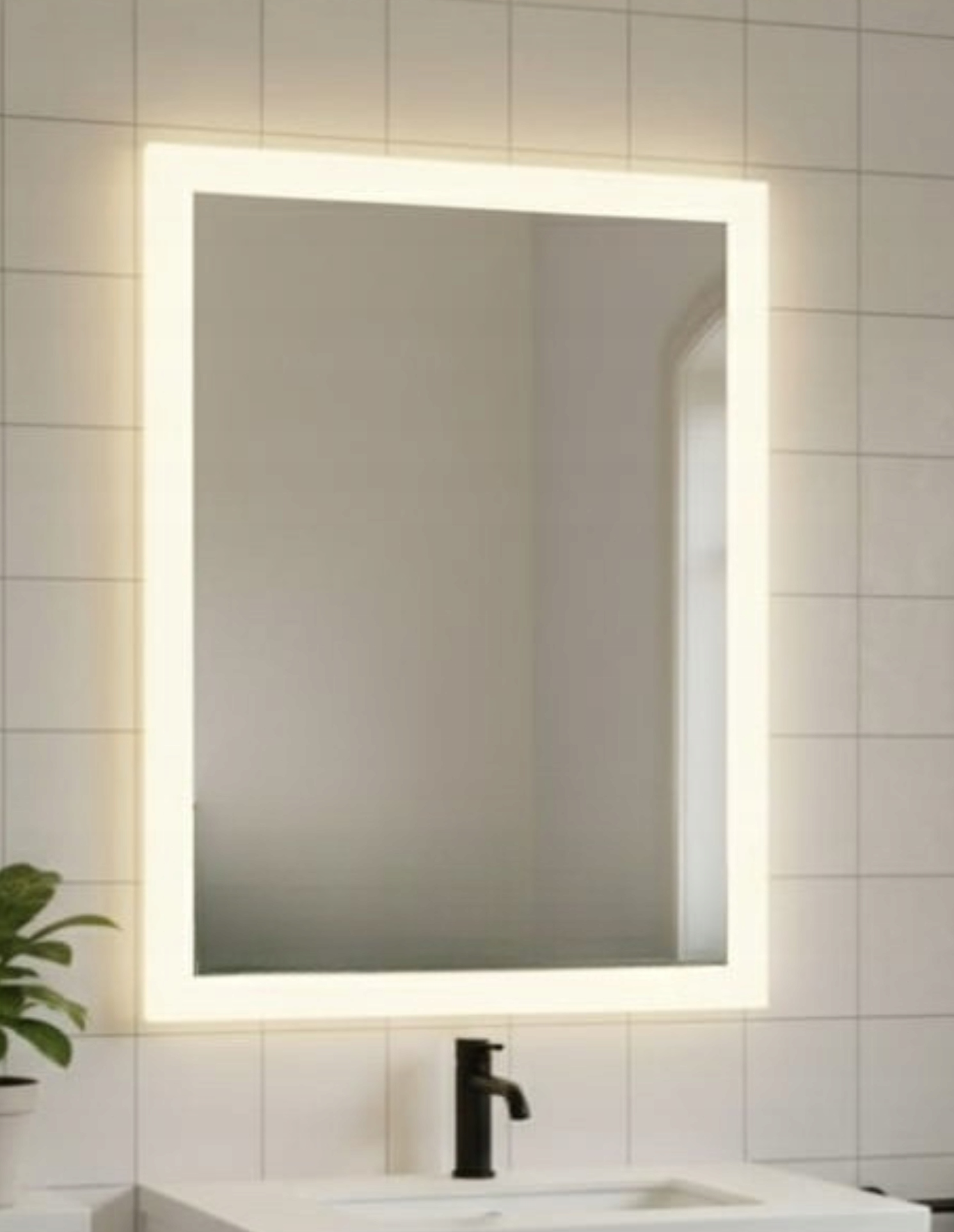 Led zrkadlo do šatníka Dotykový spínač 90×90 cm Neutrálne 4000k