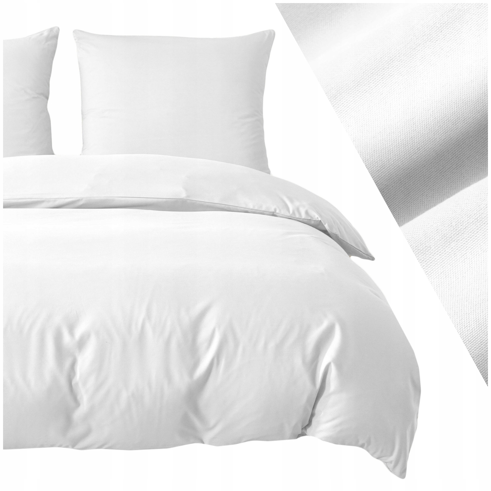 Daniela Classic 220x200 3 Č. Povlečení ložního prádla ze saténu Cotton, jednobarevné, bílé