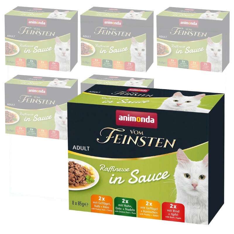 Levně Animonda Vom Feinsten Raffinesse 48x85g Mixpack Vlhké Krmivo pro Kočky v Omáčce