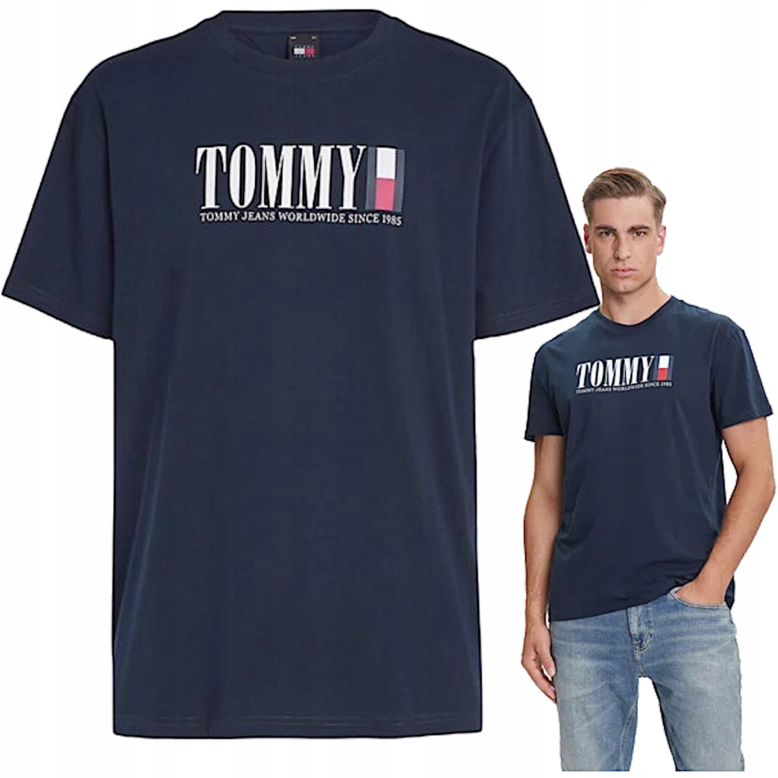 Tričko Tommy Hilfiger Jeans tričko tmavě modré bavlněné S