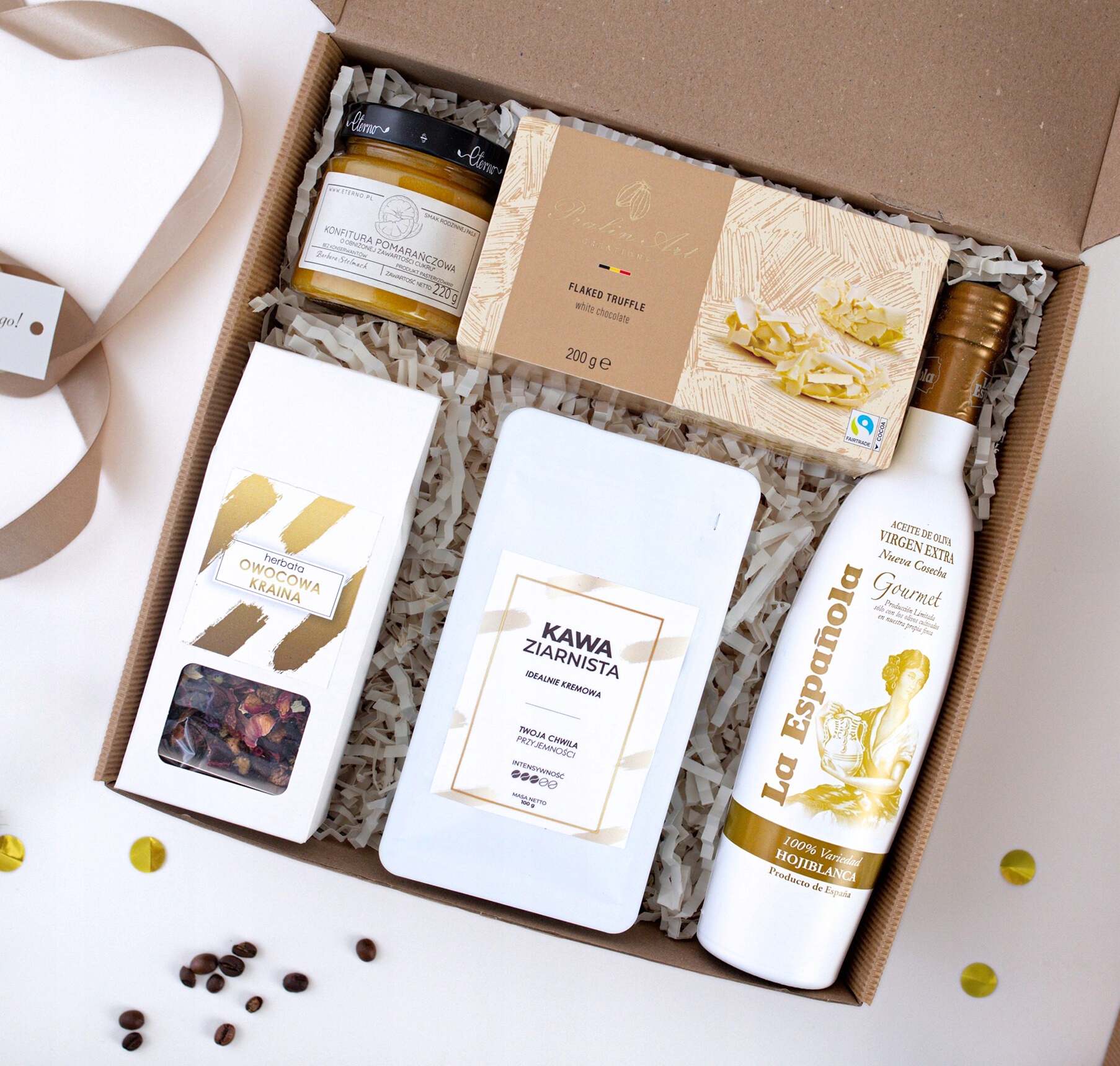 Zestaw Prezentowy Premium Oliwa Kawa Herbata słodycze