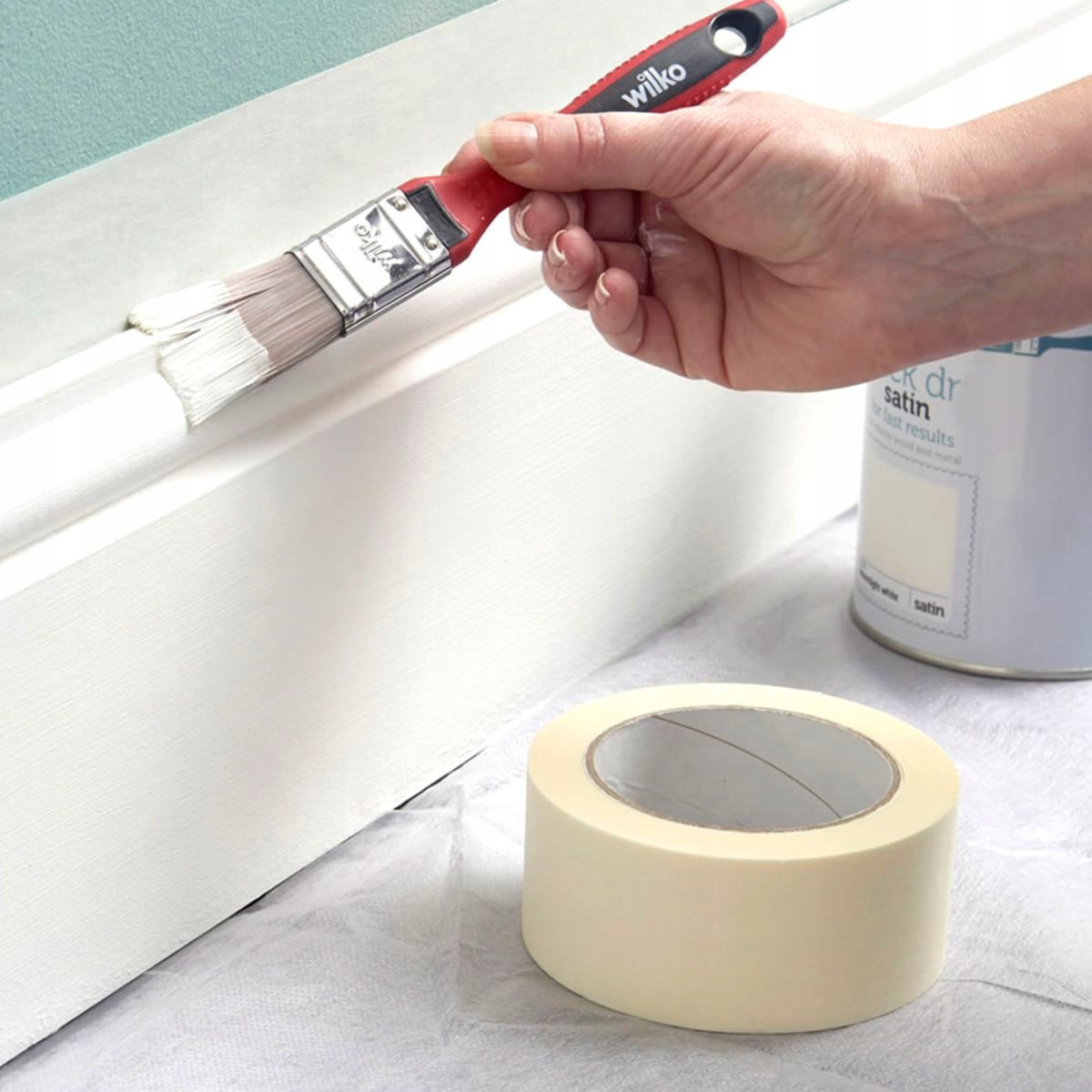 TAŚMA MALARSKA MASKUJĄCA ŻÓŁTA REMONTOWA 50 m x 48mm BUDOWLANA Długość 50 m