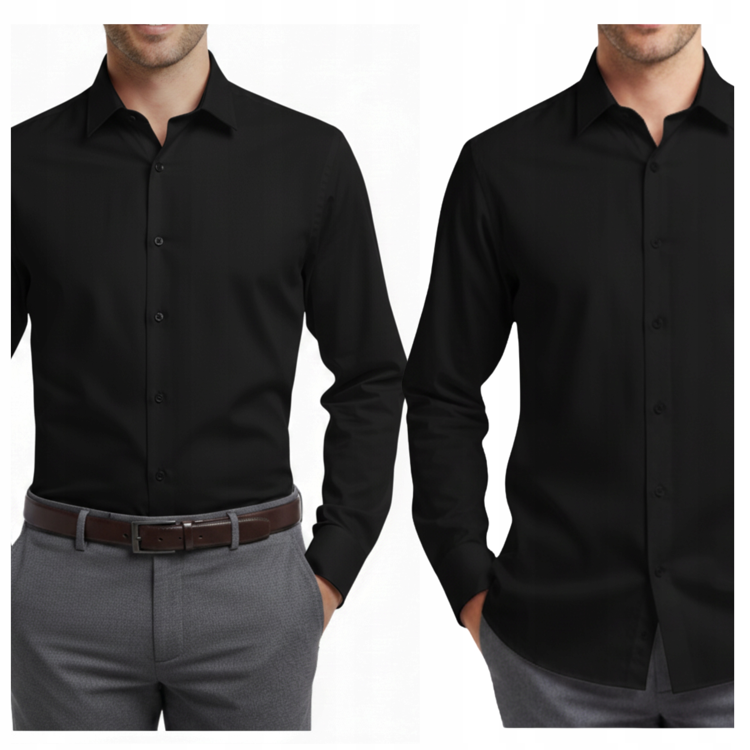 Koszula Męska Czarna Regular klasyczna Espada rozmiar L 41/42