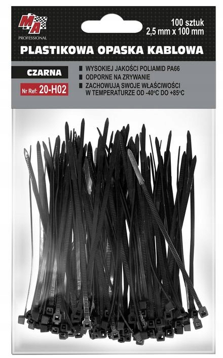 

Ma Professional opaska kablowa 2,5mm x 100 100szt