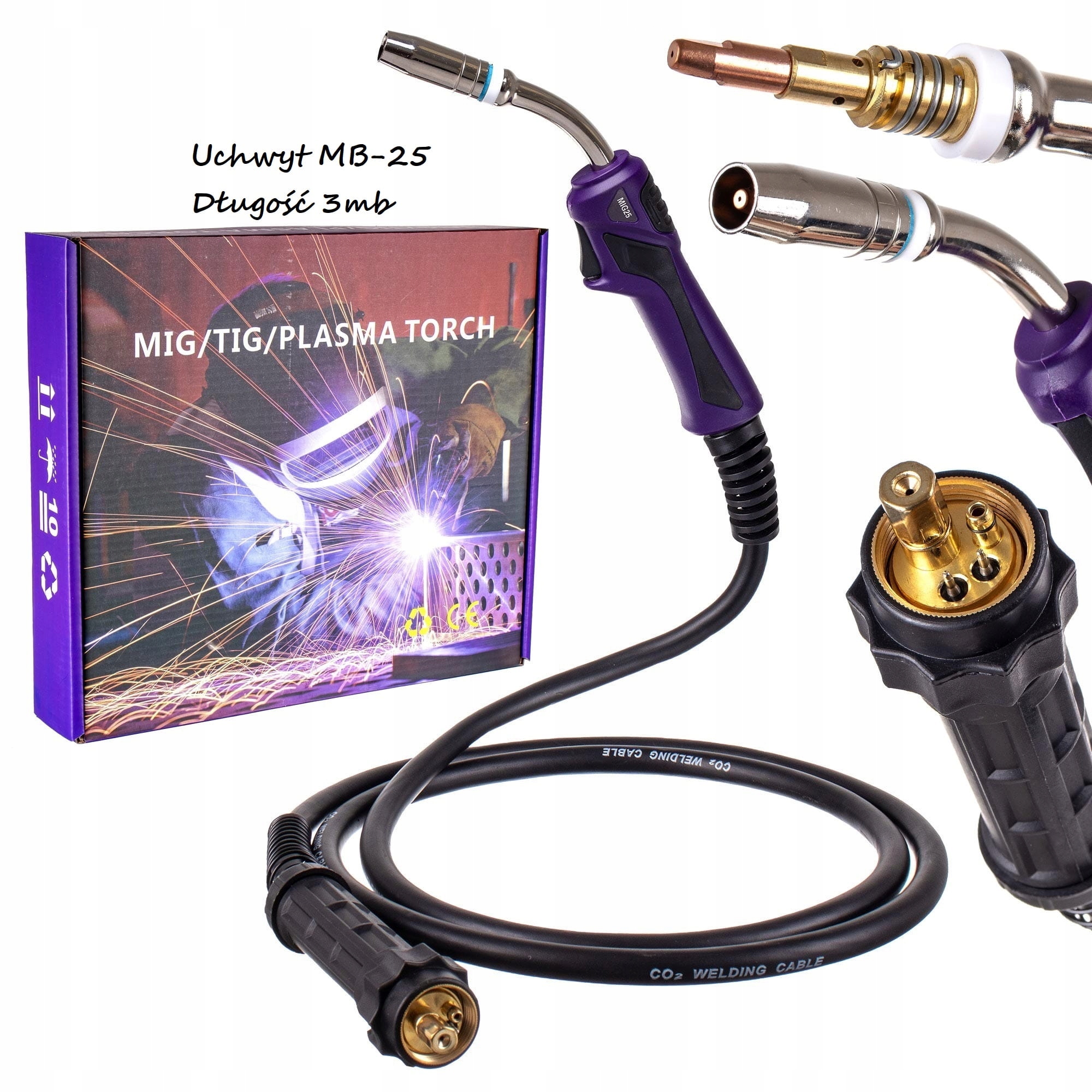Uchwyt spawalniczy MB25 3m Mig Mag Euro przegub 230A