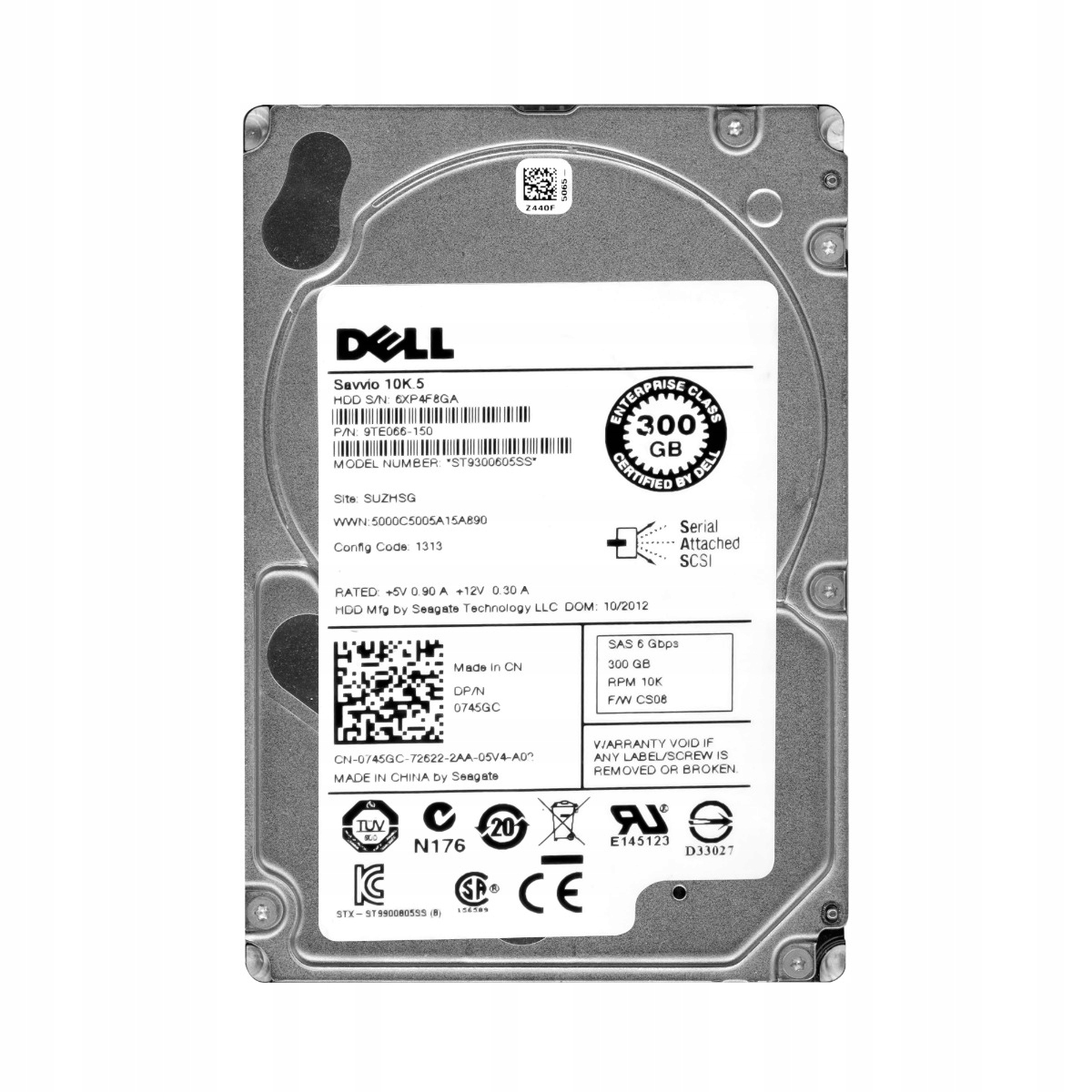 Dell 0745GC 300GB 10K 16MB SAS-2 2.5" ST9300605SS