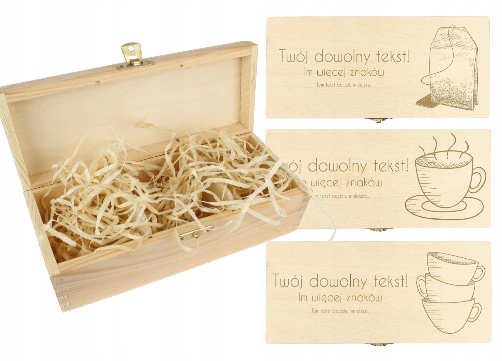 

Drewniane Pudełko Na Herbatę Grawer Twój Tekst!