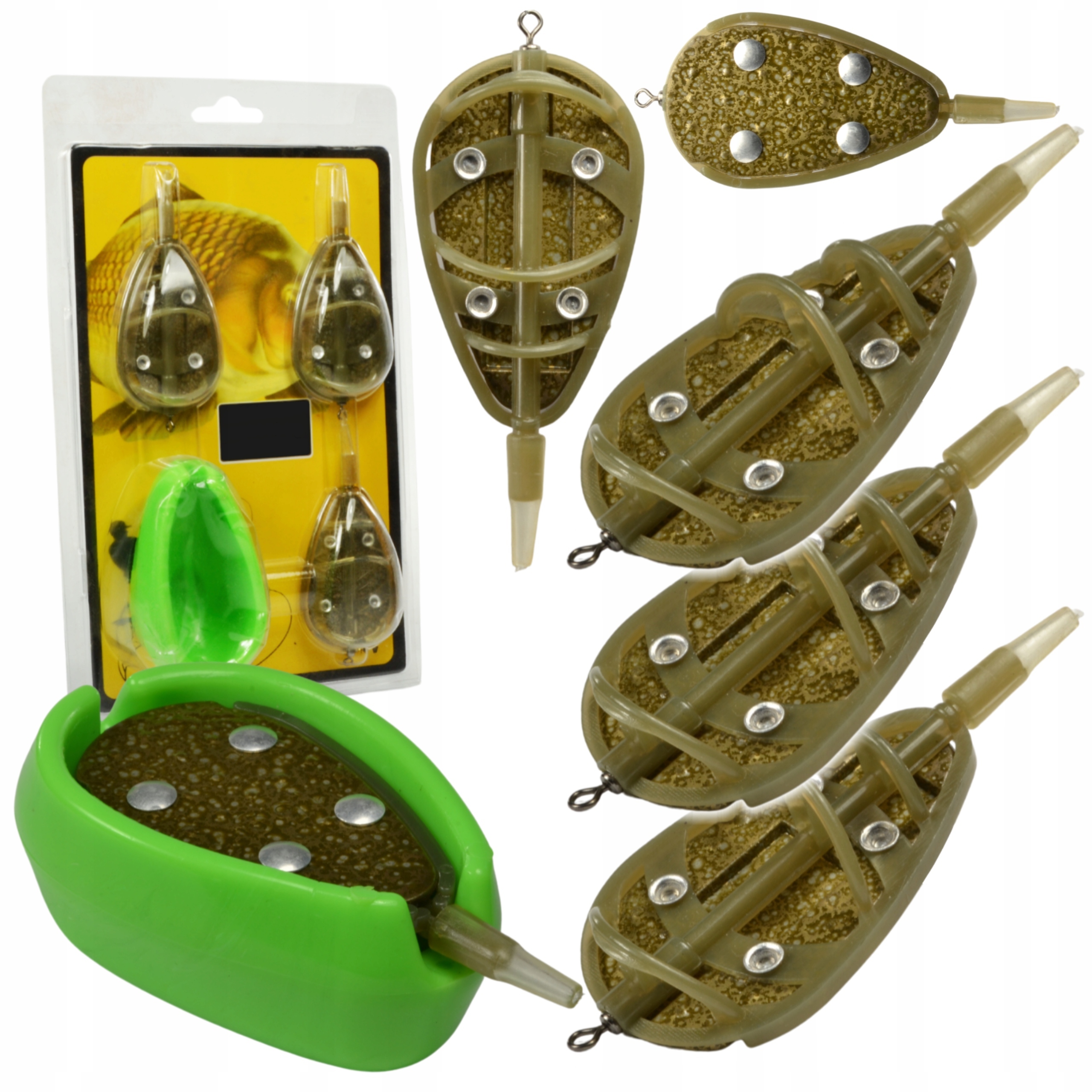 Zestaw Method Feeder Koszyki 30g 40g 50g Foremka Do Zanęty