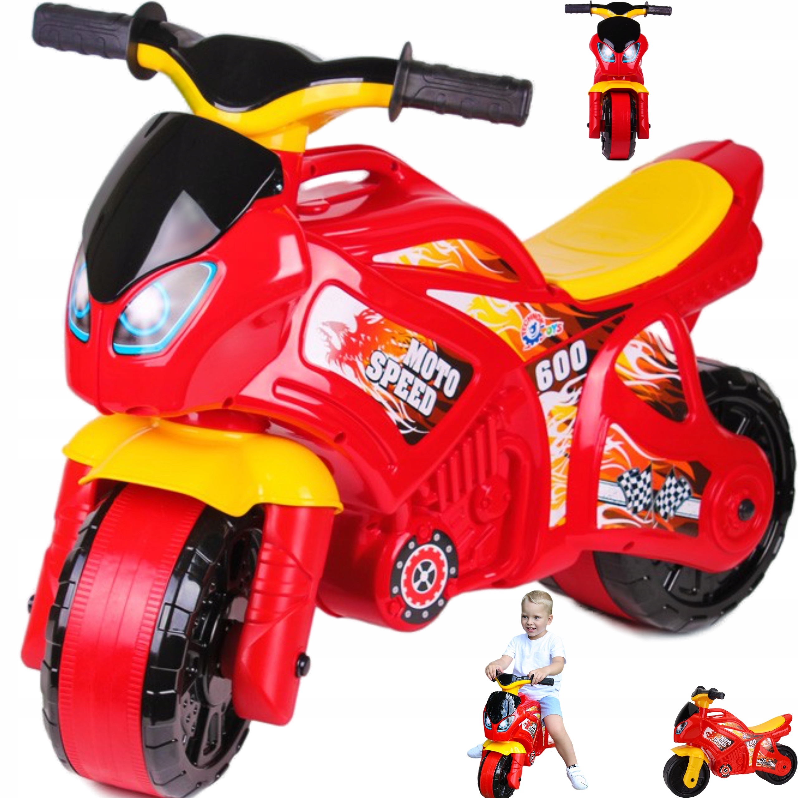 

Duży Motor 70CM Jeździk Odpychacz Rowerek Biegowy