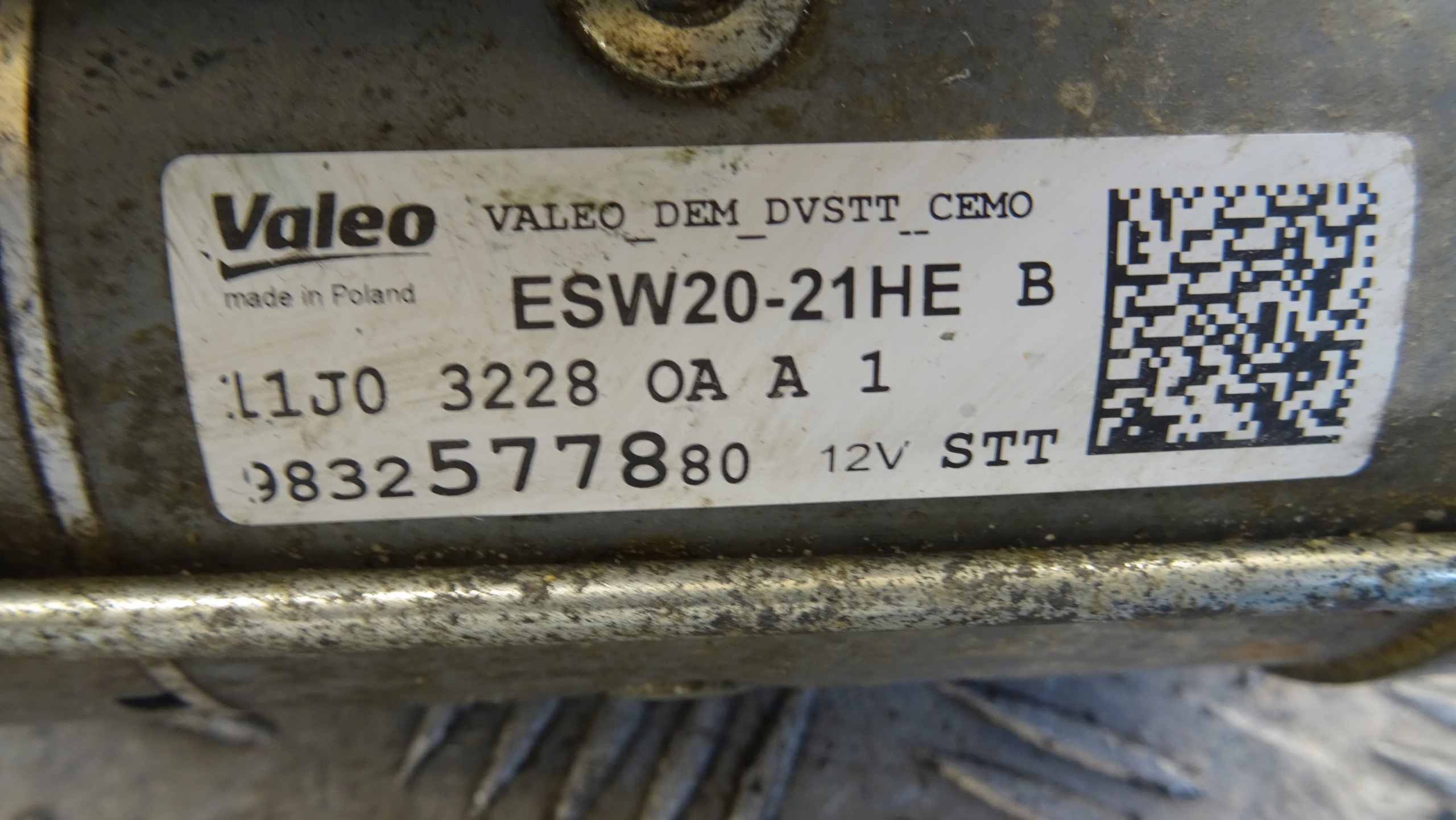 Valeo 9832577880 PEUGEOT starter NR90