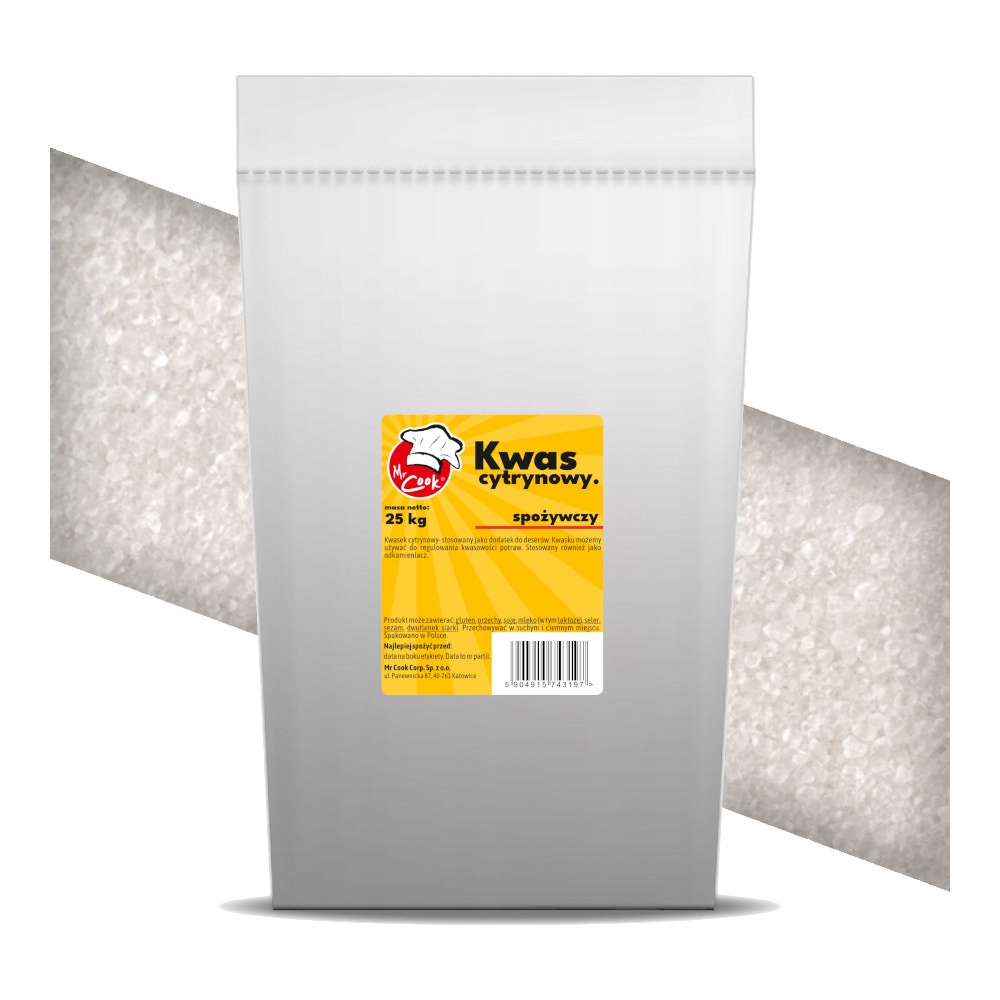 Kwasek Cytrynowy Spożywczy 25kg